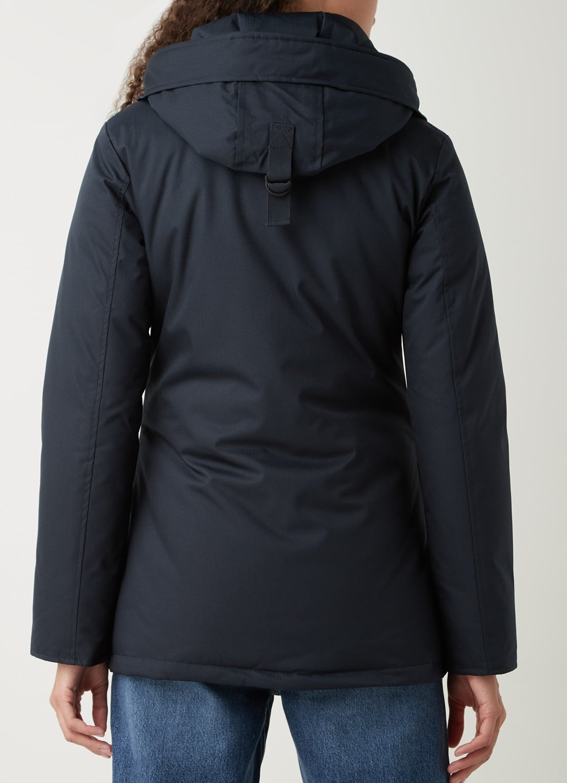 Airforce Gewatteerde jas met capuchon en visgraatdessin - achterkant 3 blauw