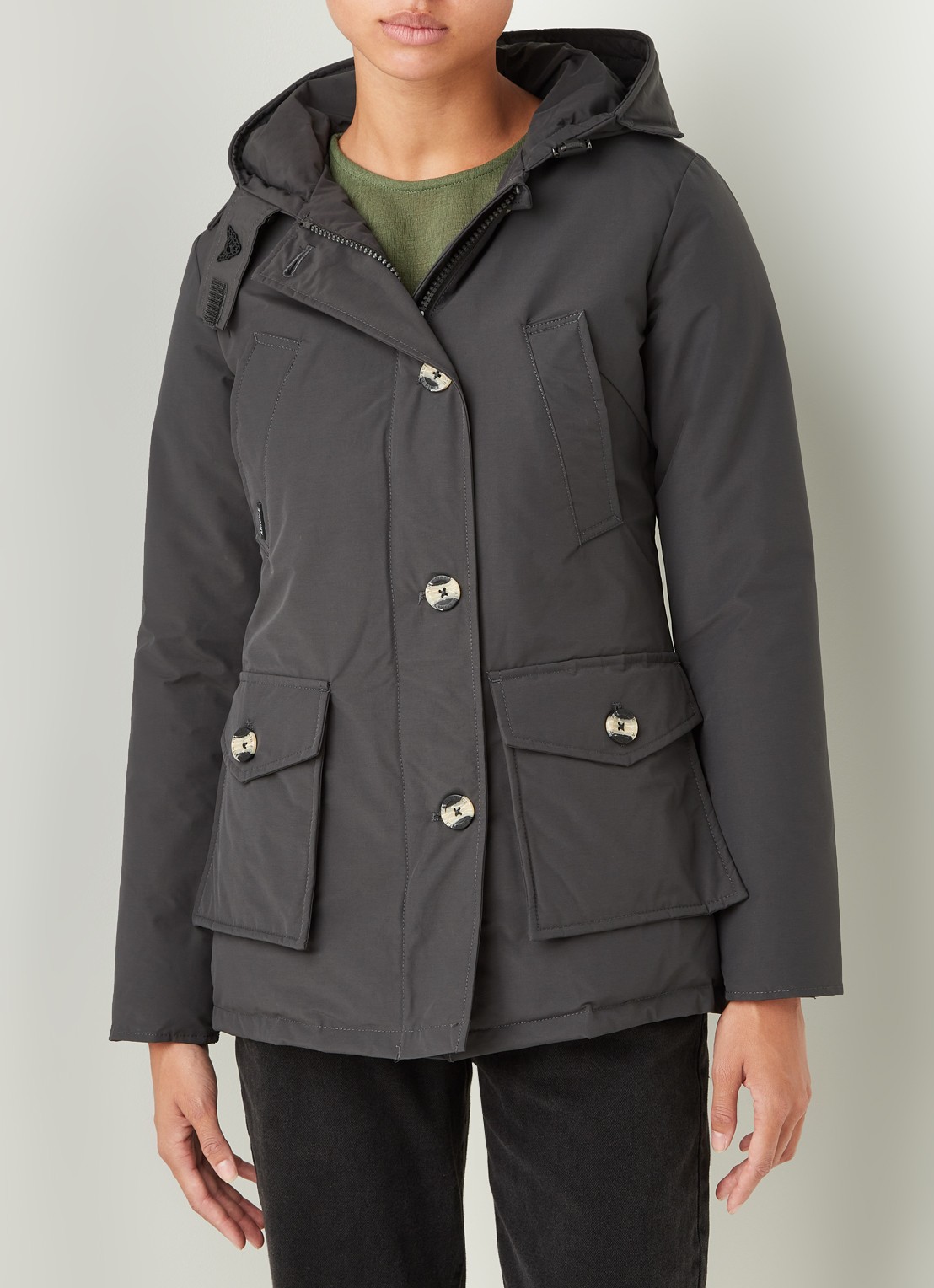 Airforce Gewatteerde jas met capuchon - detail 4 antraciet