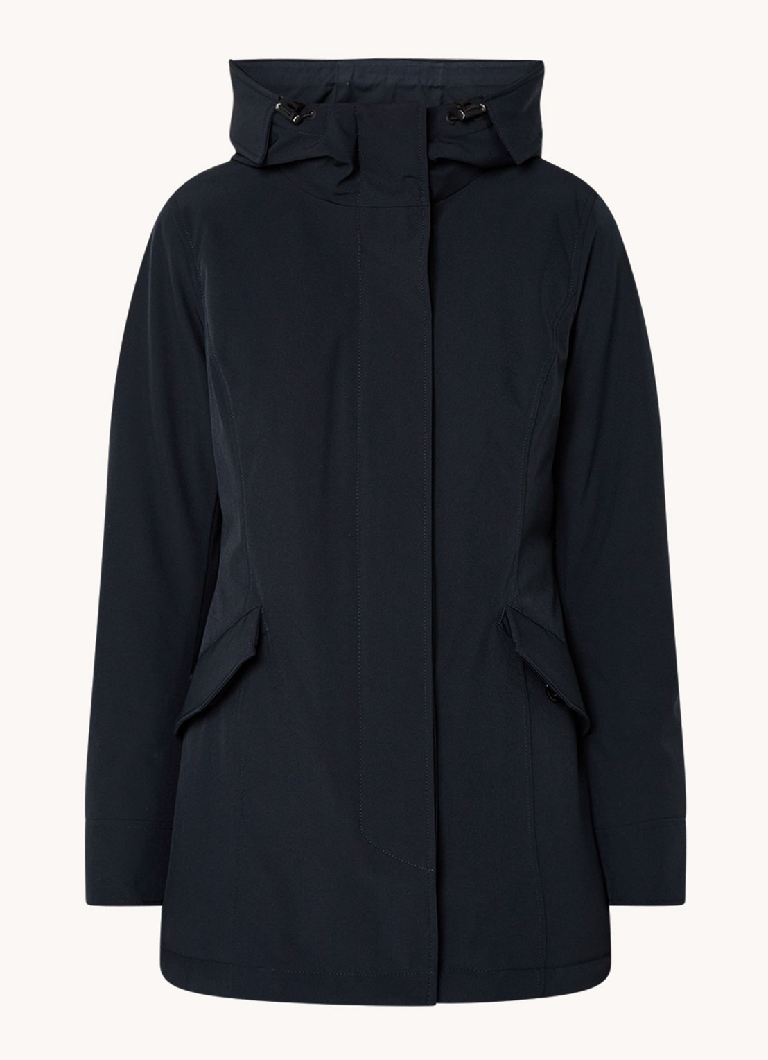 Airforce Gewatteerde jas met klepzakken en capuchon  - voorkant 3 donkerblauw