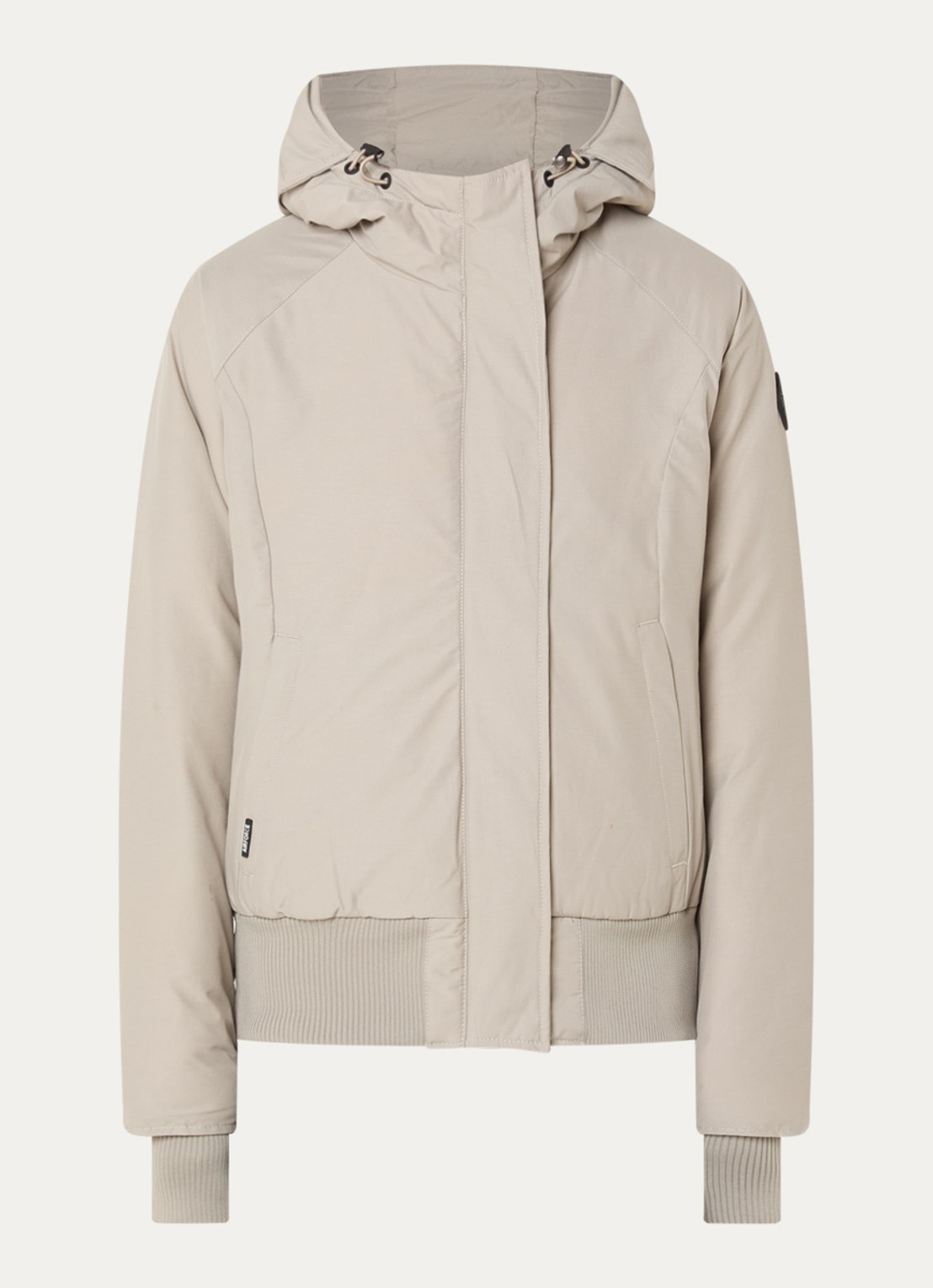 Airforce Gewatteerde jas met ritszakken en capuchon - voorkant 2 beige