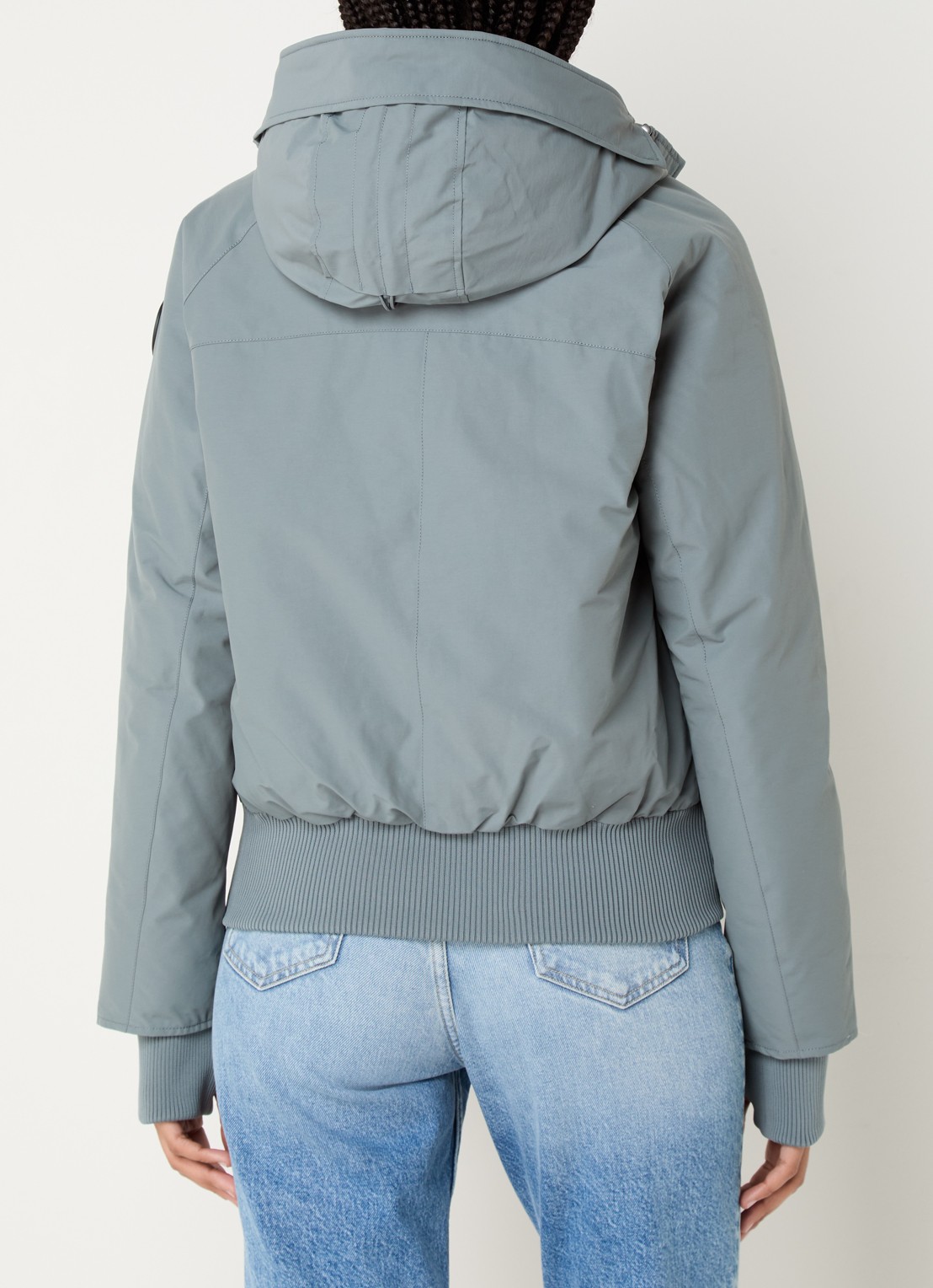Airforce Gewatteerde jas met ritszakken en capuchon - achterkant blauw
