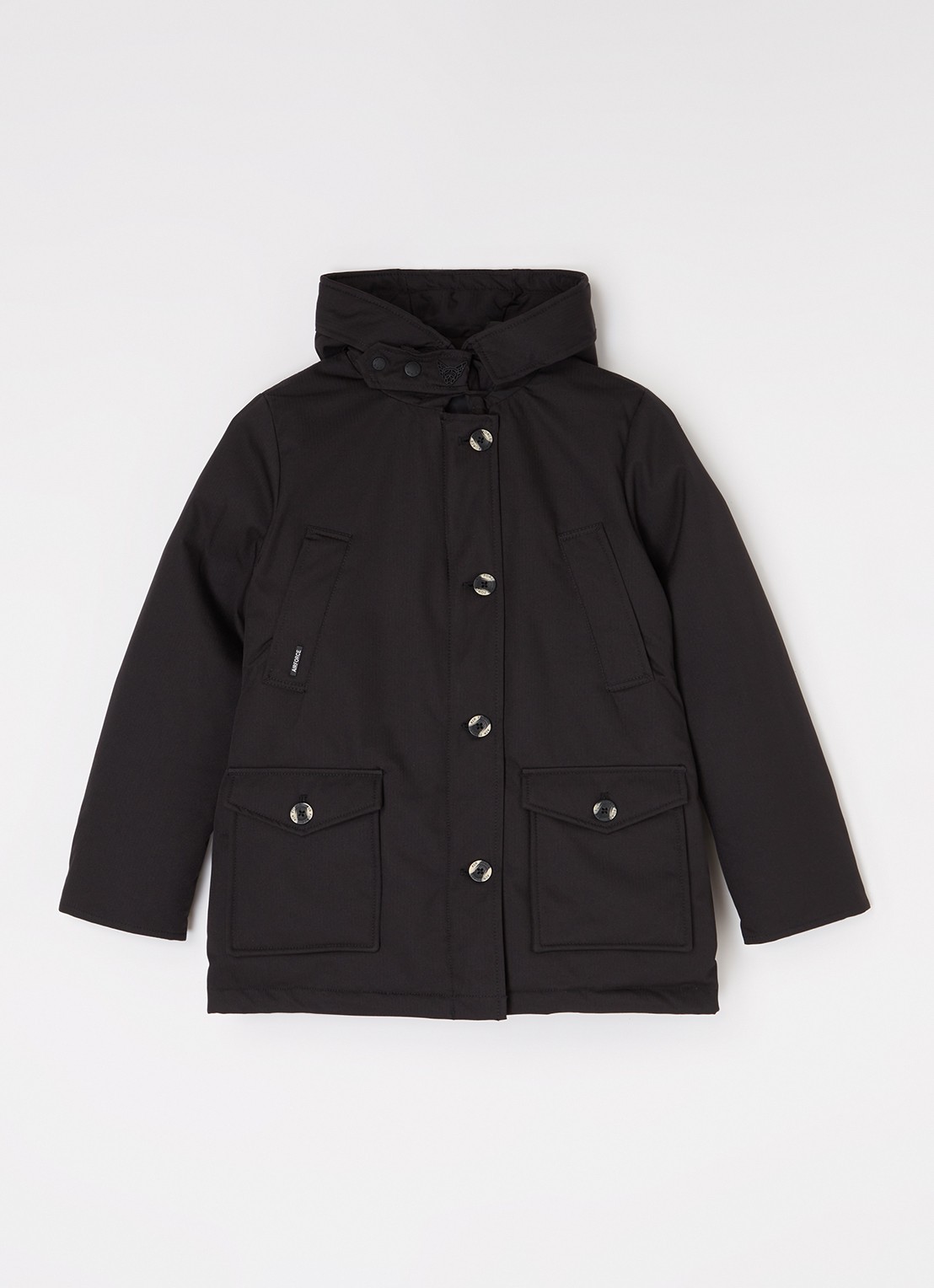 Airforce Gewatteerde parka met capuchon - voorkant 2 zwart