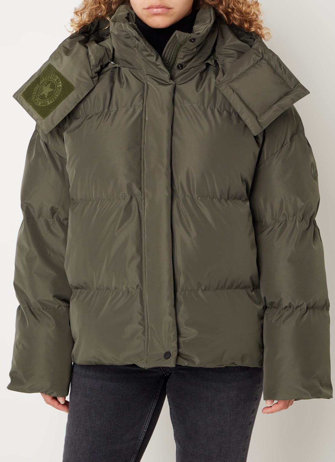 Airforce Gia puffer jack met afneembare capuchon - detail 4 lindegroen