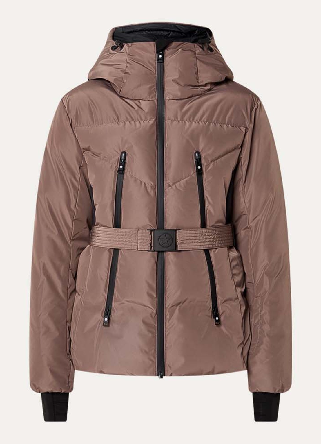 Airforce Hogadon ski-jas met ceintuur en waterafstotende coating - voorkant 5 lichtbruin