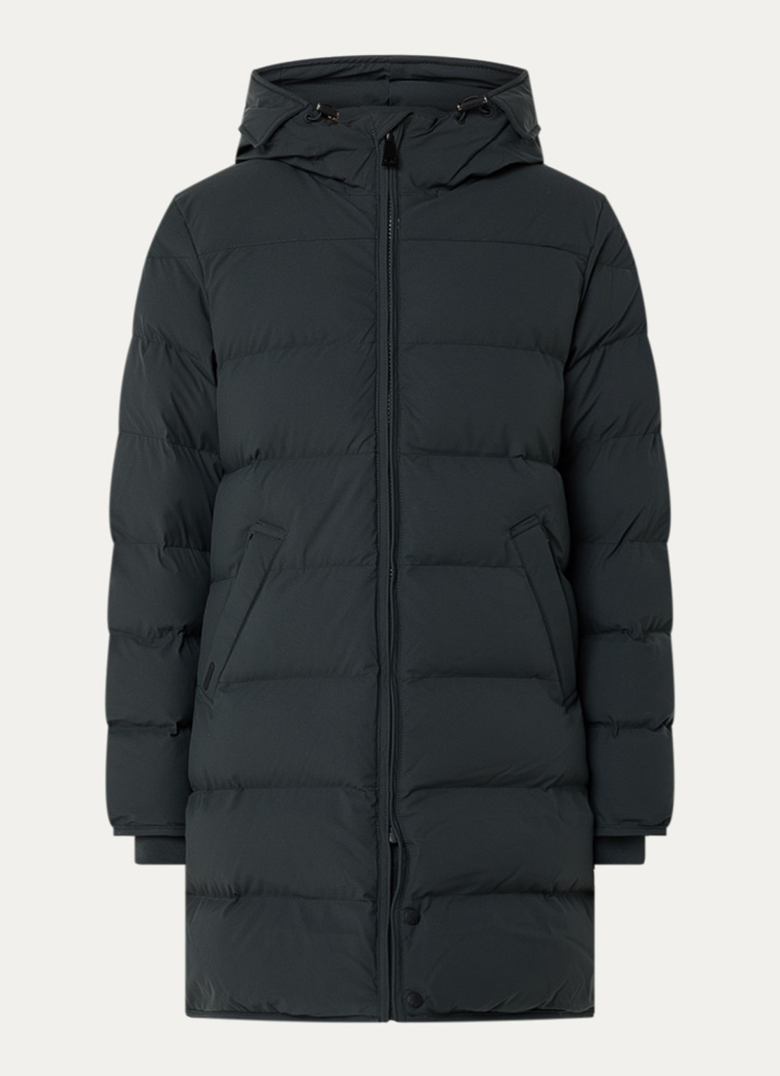 Airforce Jade puffer jas met capuchon en steekzakken - voorkant donkergrijs