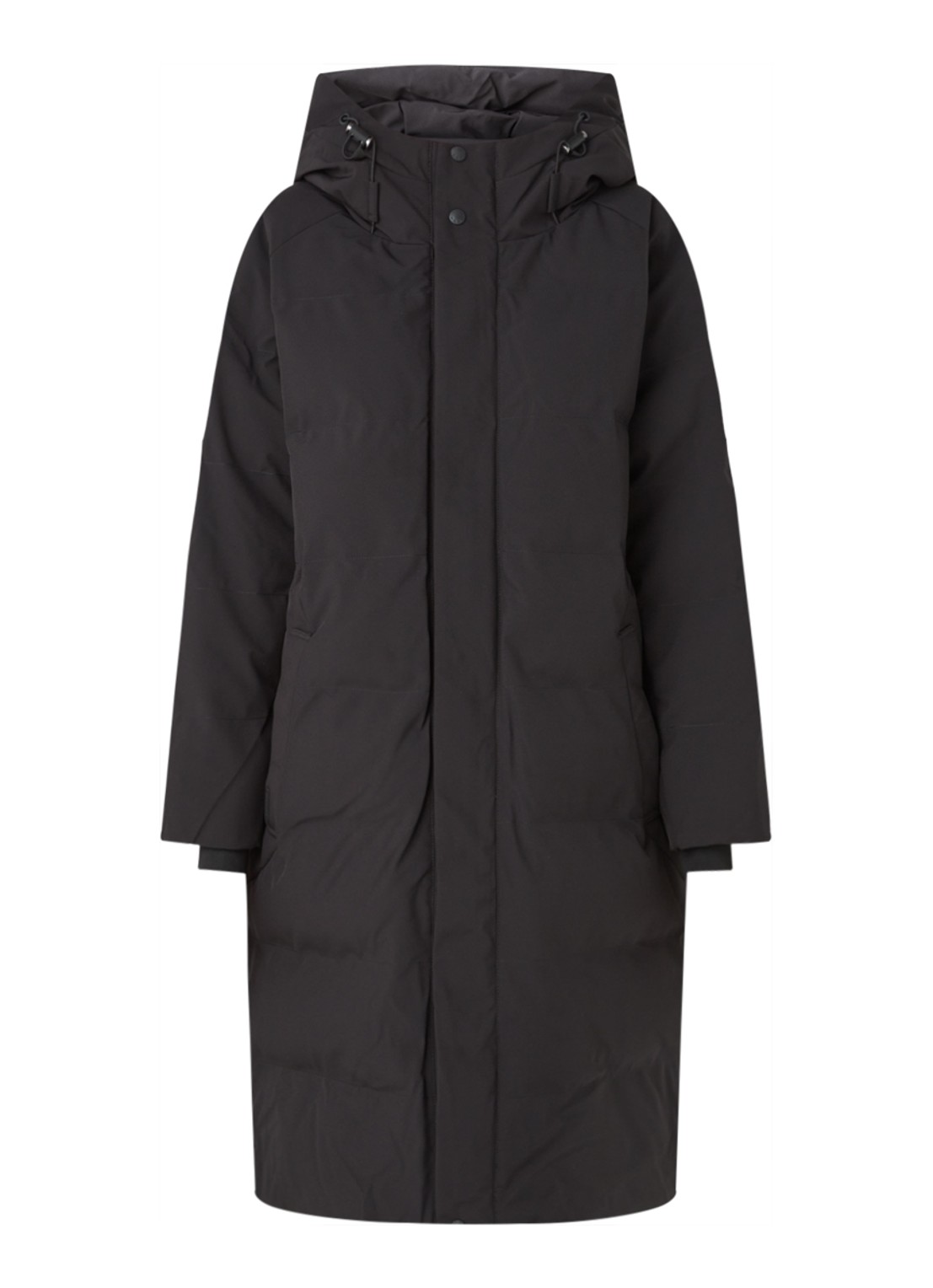 Airforce Janet gewatteerde parka van  polyester - voorkant 2 zwart