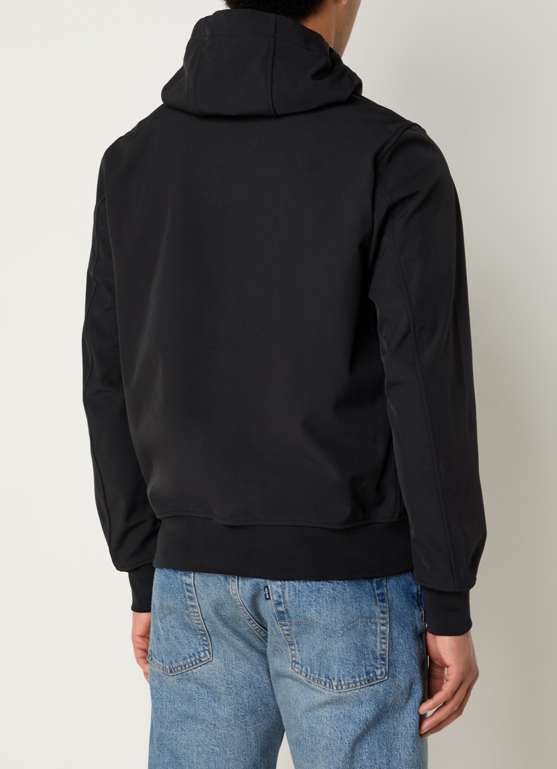 Airforce Javi softshell jack met capuchon en ritszakken - achterkant zwart