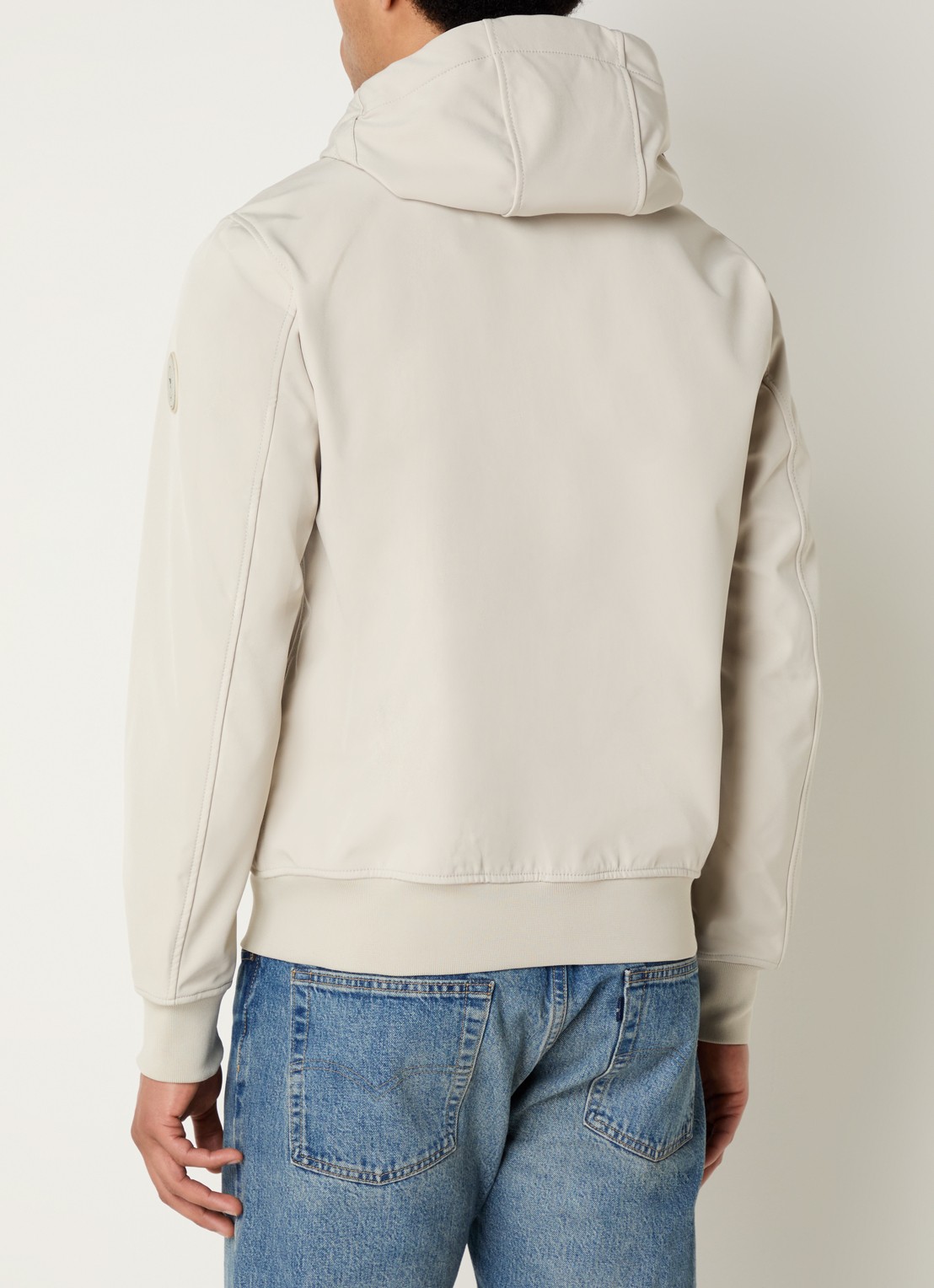 Airforce Javi softshell jack met capuchon en ritszakken - achterkant creme