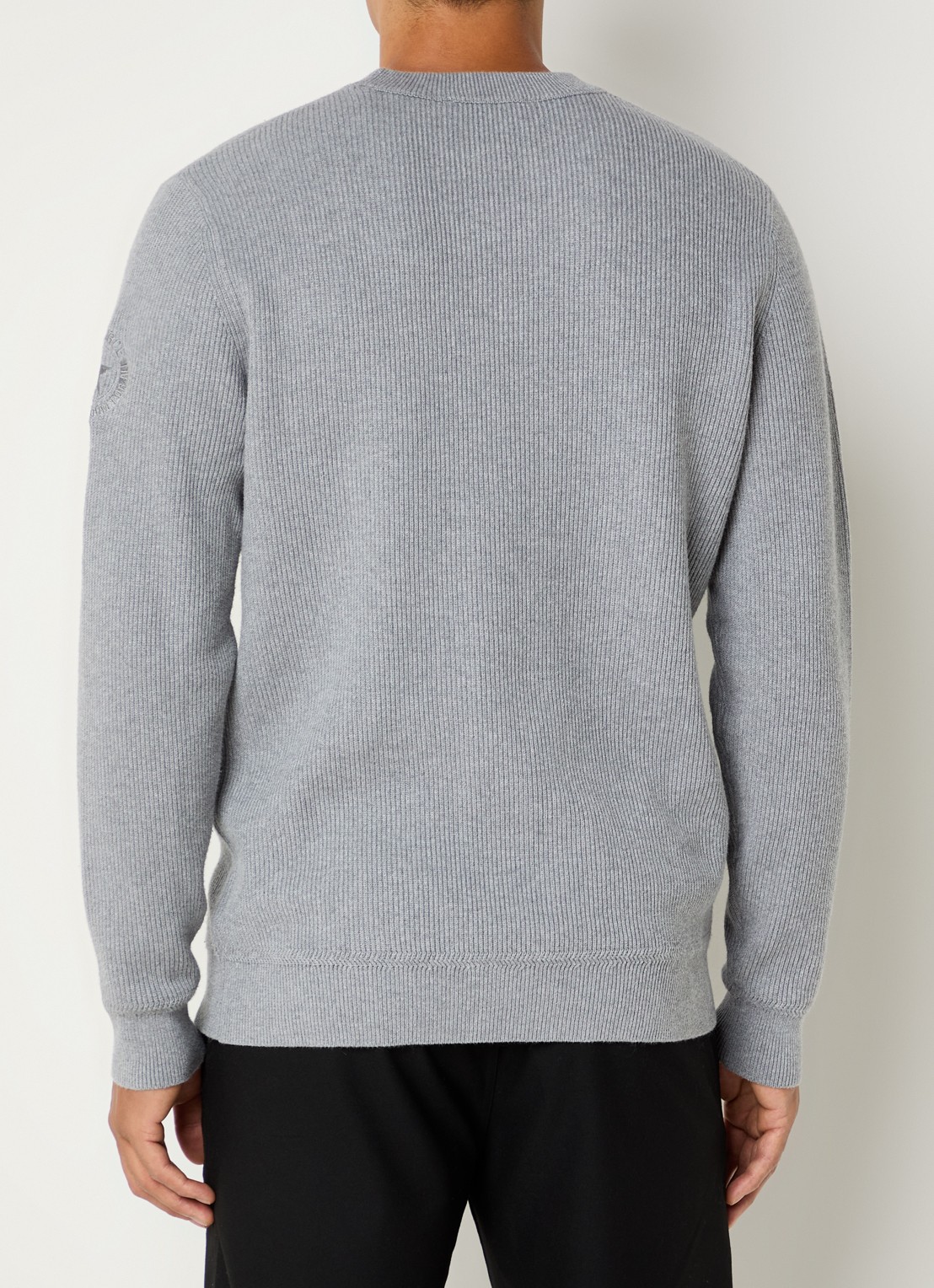 Airforce Kai grofgebreide pullover met ronde hals - achterkant 4 grijsmele