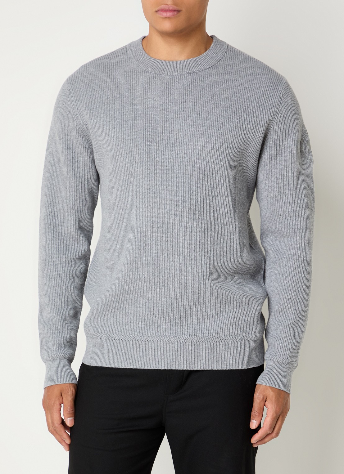 Airforce Kai grofgebreide pullover met ronde hals - detail grijsmele