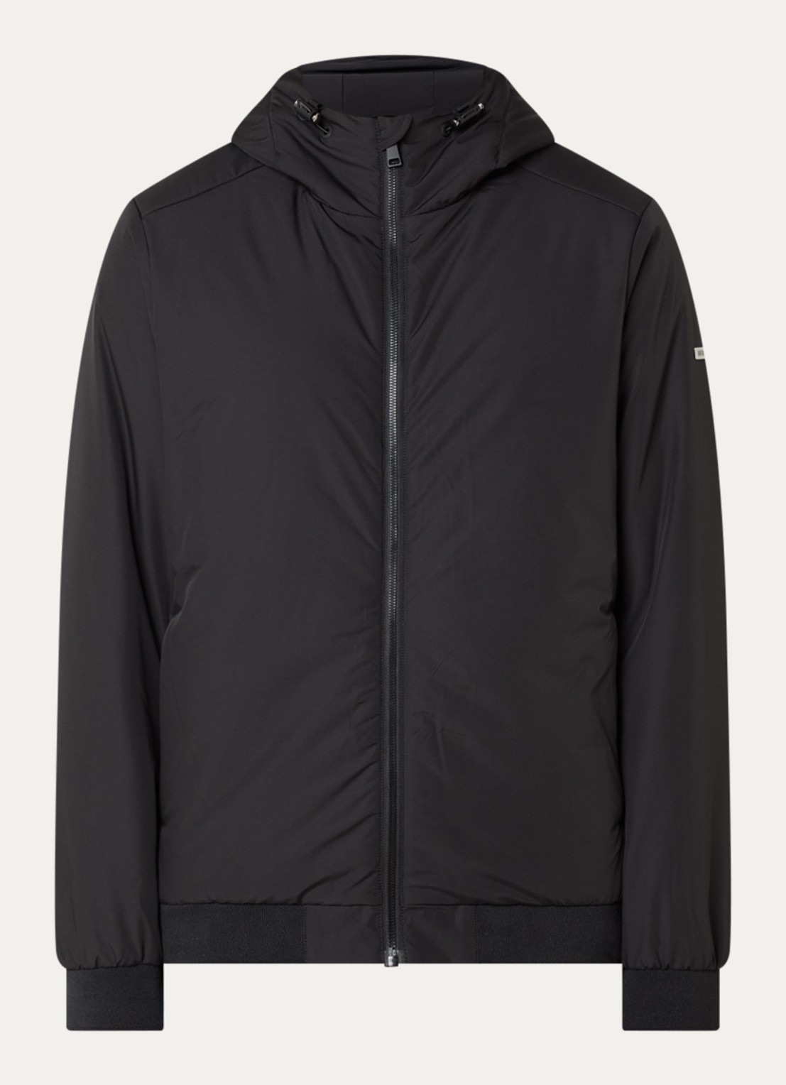 Airforce Larry gewatteerd bomberjack met capuchon en waterafstotende coating - voorkant 2 zwart