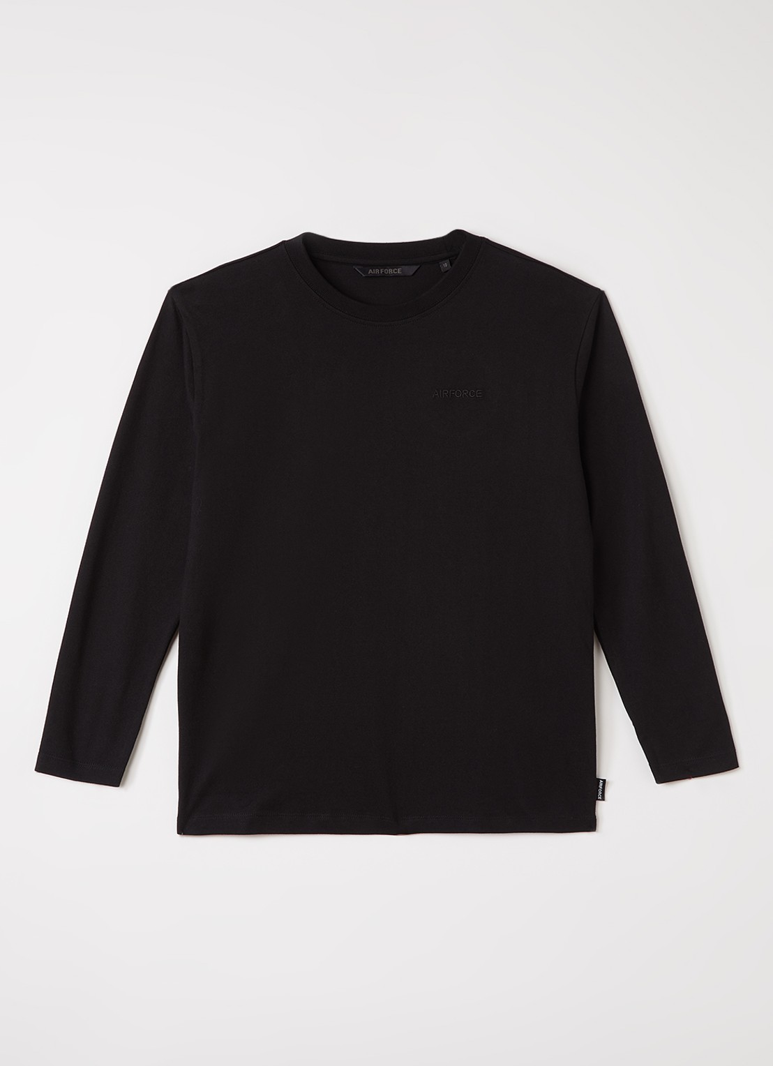 Airforce Longsleeve met logo - voorkant 2 zwart