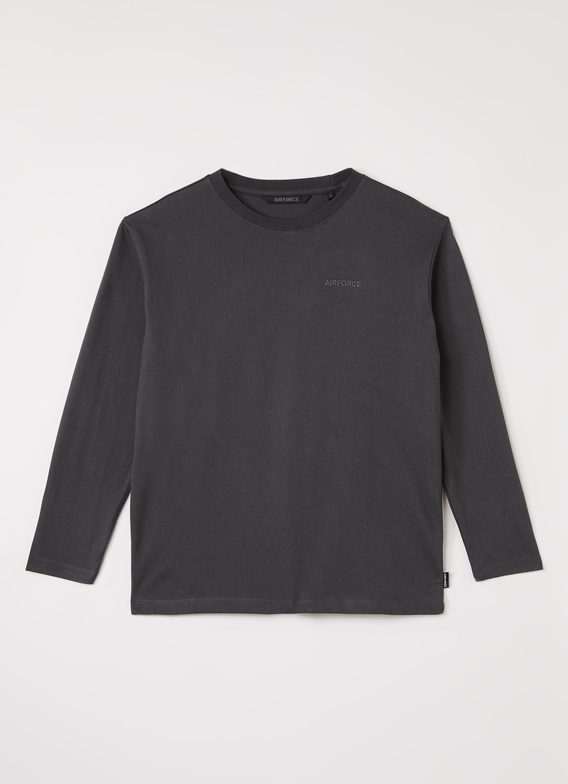 Airforce Longsleeve met logo - voorkant 2 antraciet