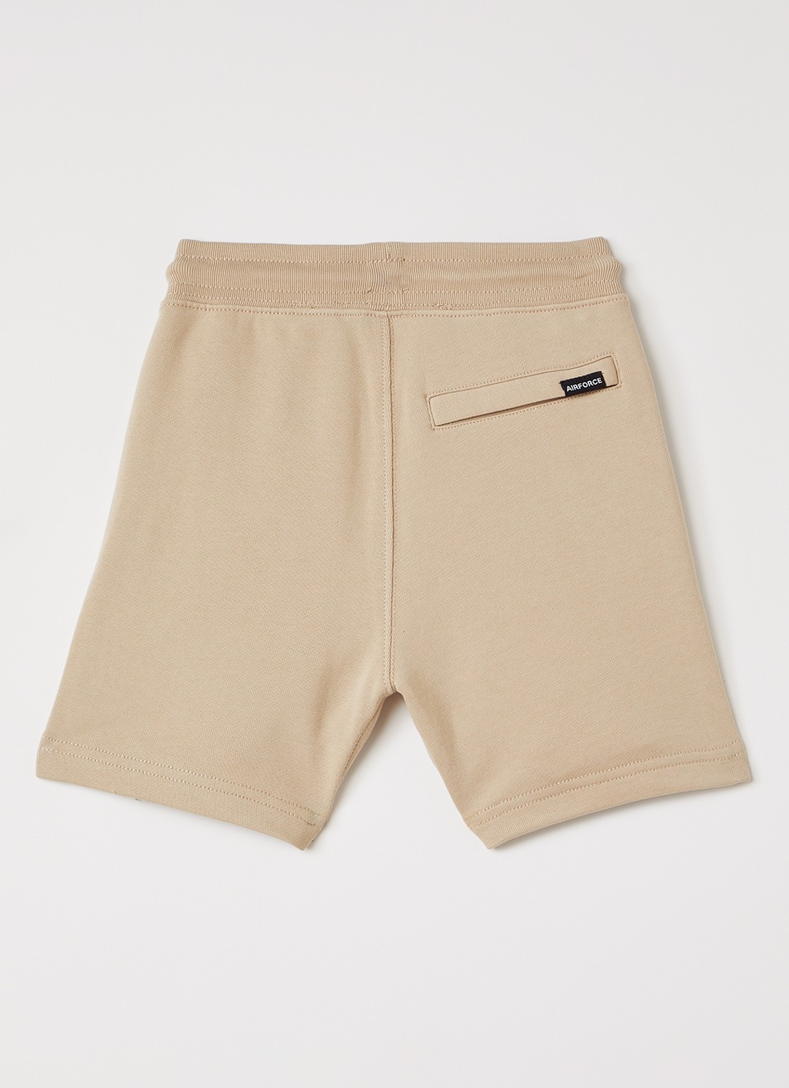 Airforce Loose fit korte joggingbroek - voorkant 2 beige