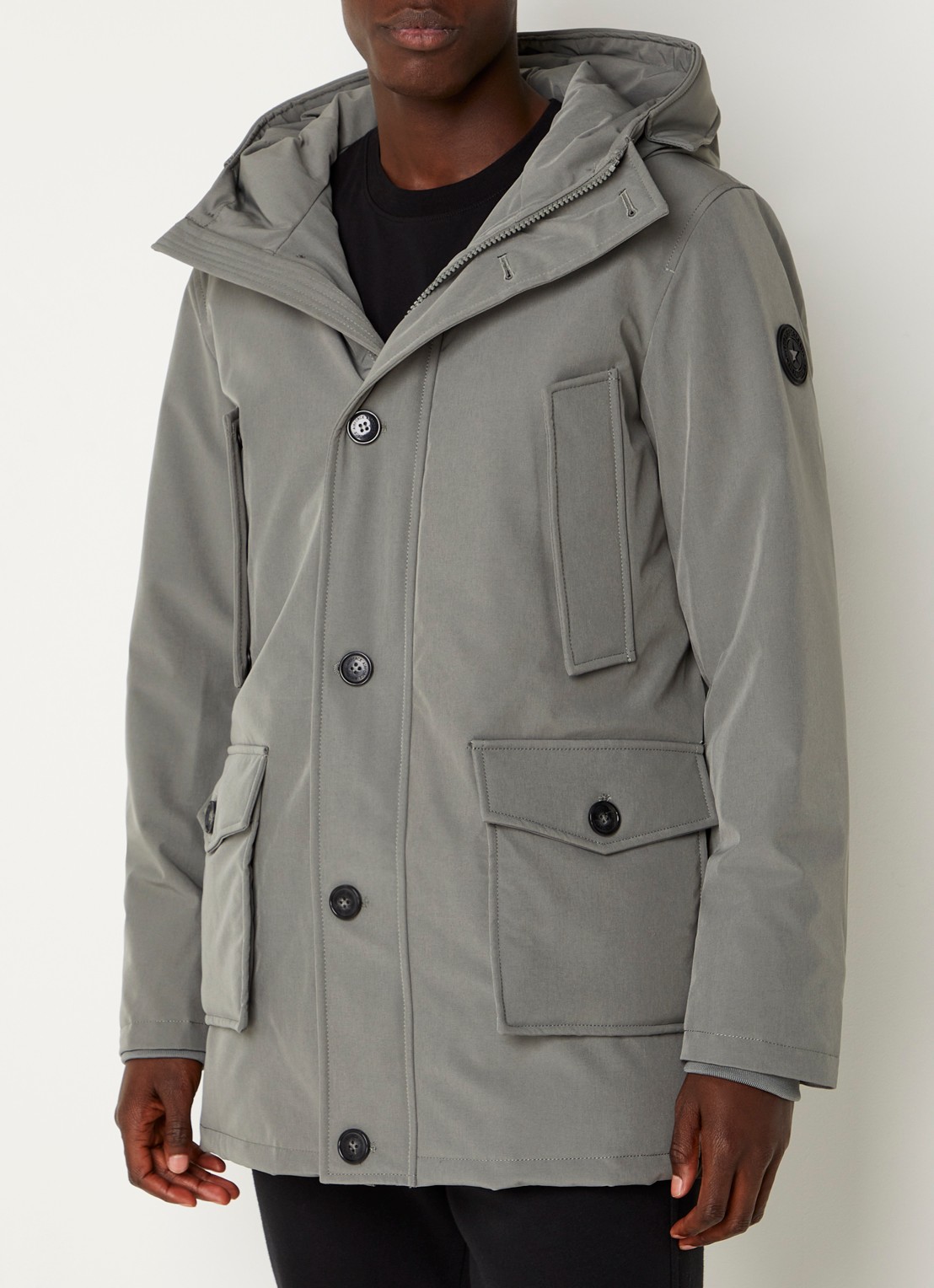 Airforce Maxwell gewatteerde jas met klepzakken - detail 4 grijs