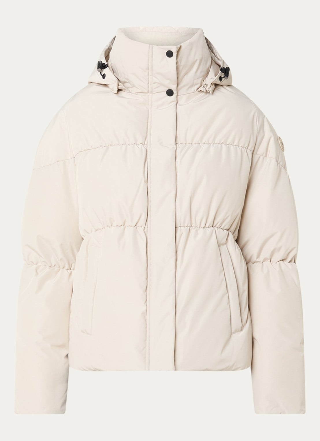 Airforce Maya puffer jack met afneembare capuchon en waterafstotende coating - voorkant 3 ivoor