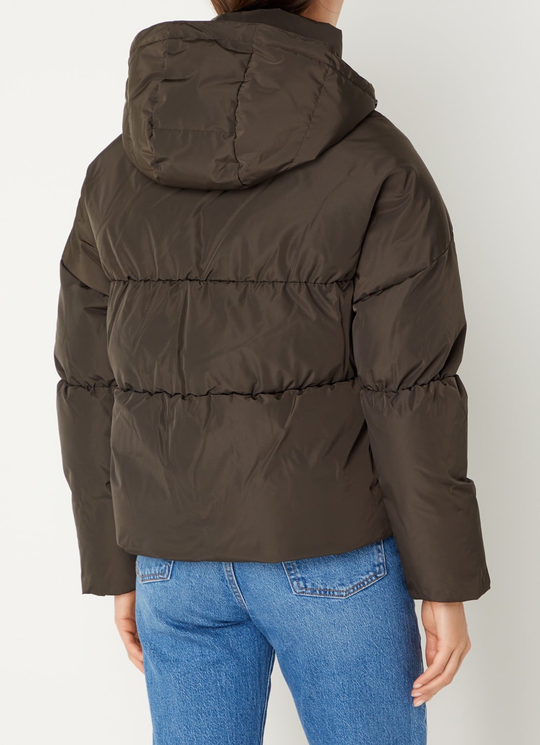Airforce Maya puffer jack met steekzakken - achterkant 4 donkerbruin