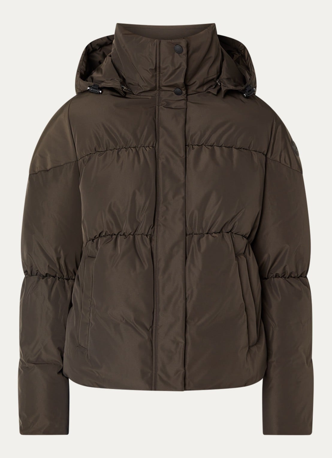 Airforce Maya puffer jack met steekzakken - voorkant 2 donkerbruin