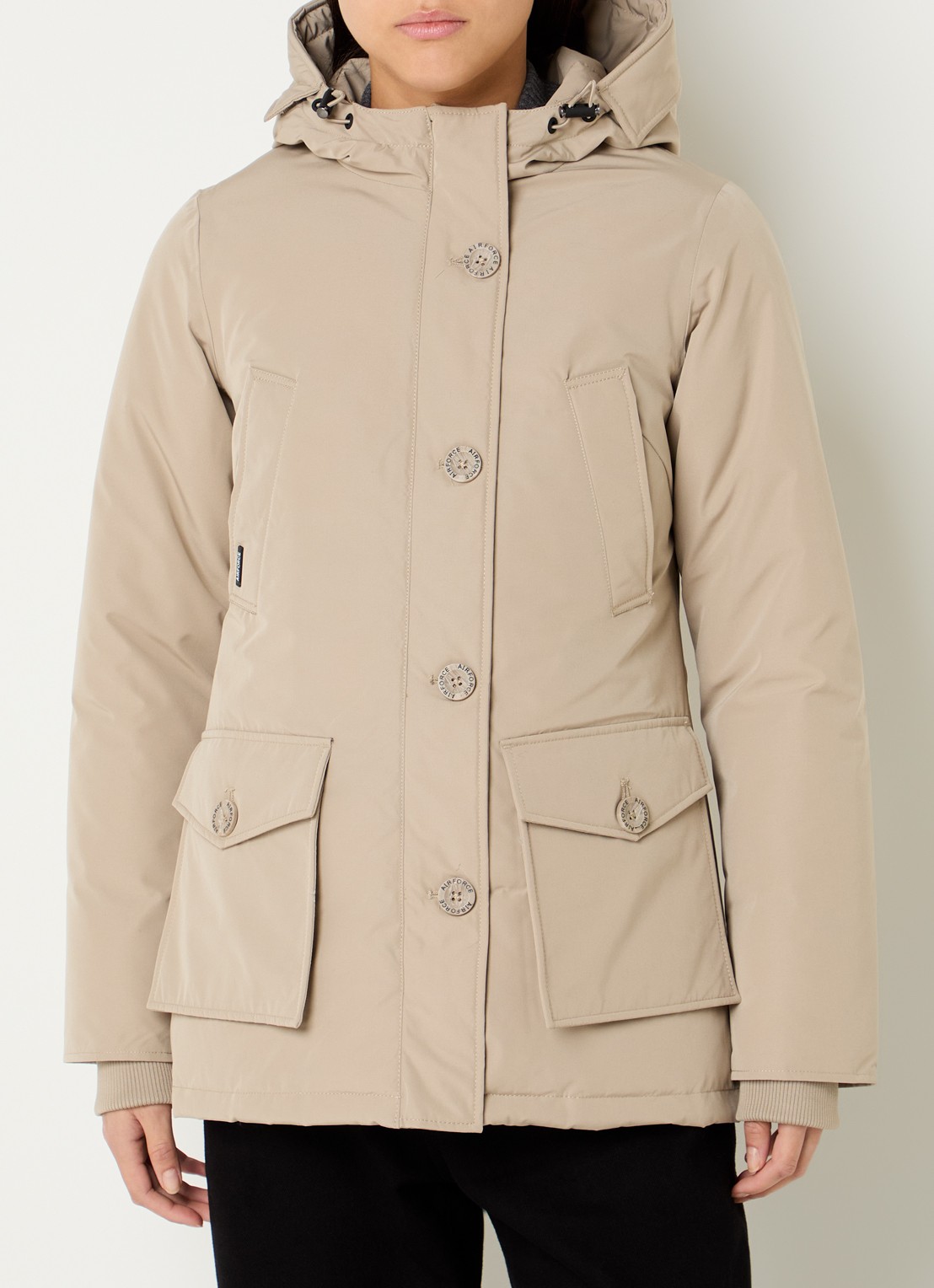Airforce Parka met capuchon en steekzakken - detail 4 beige
