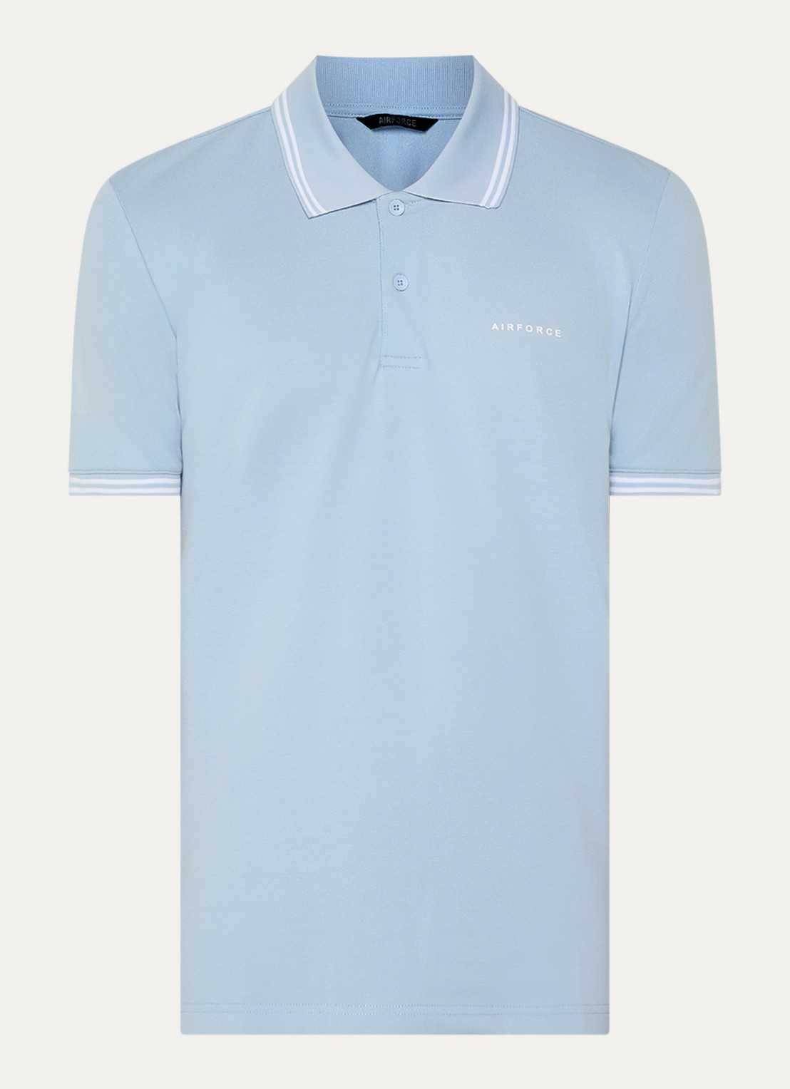 Airforce Regular fit polo met logoprint - voorkant 2 blauwgrijs