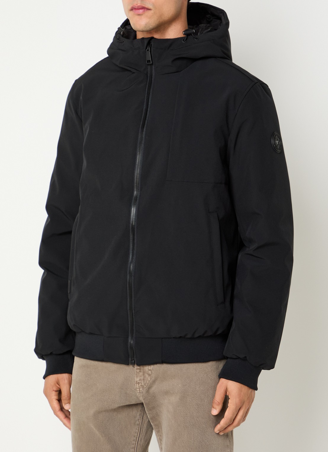 Airforce Reversible jack met capuchon - detail zwart