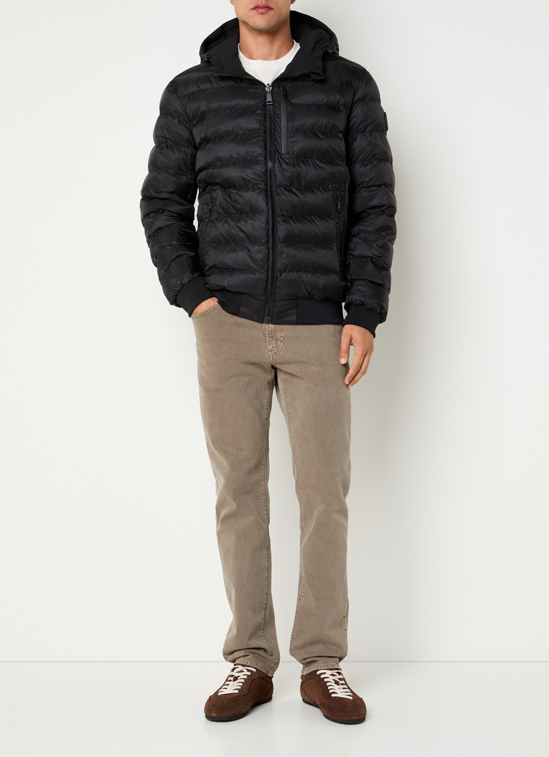 Airforce Reversible jack met capuchon - voorkant 4 zwart