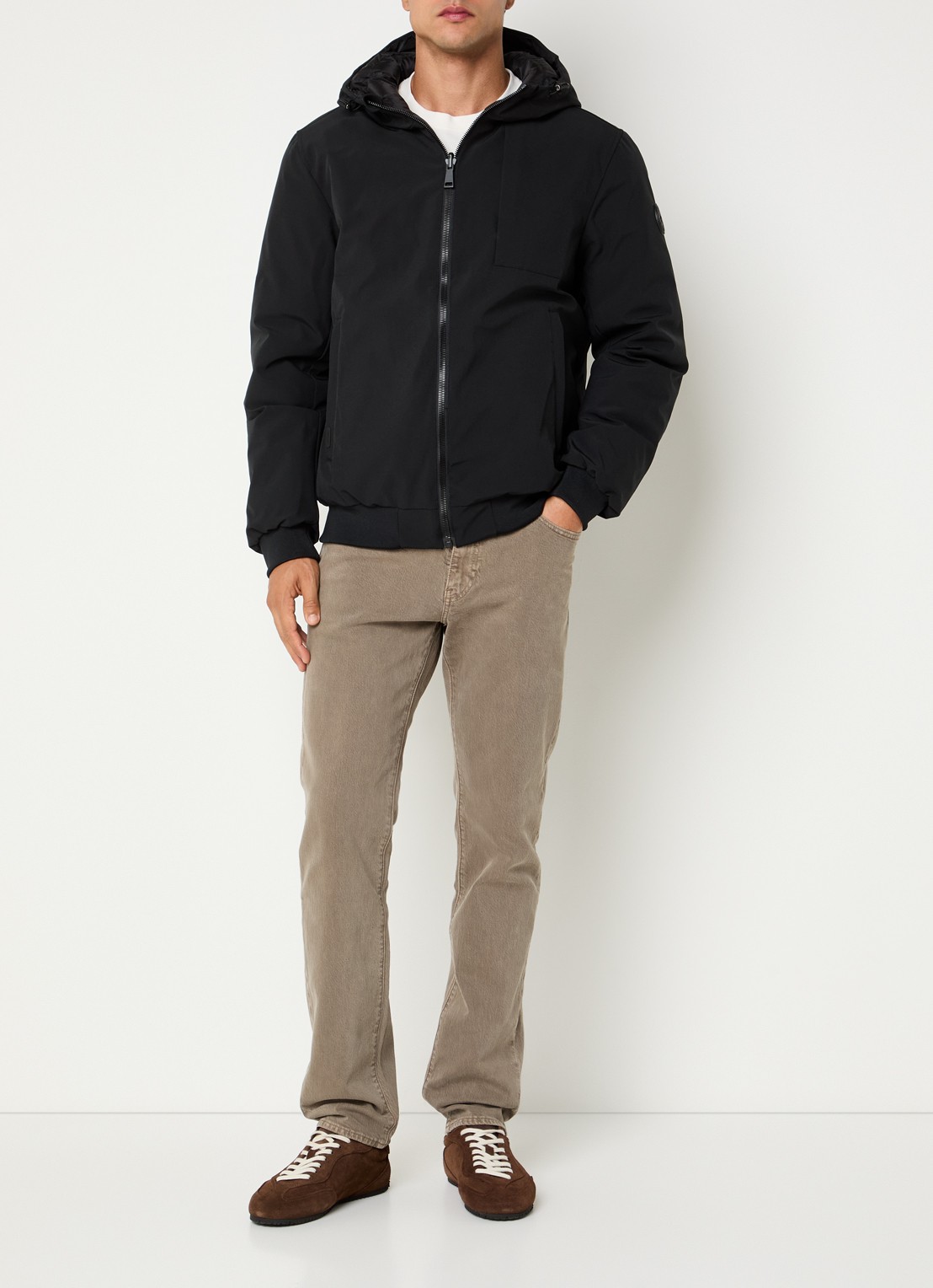 Airforce Reversible jack met capuchon - voorkant 5 zwart