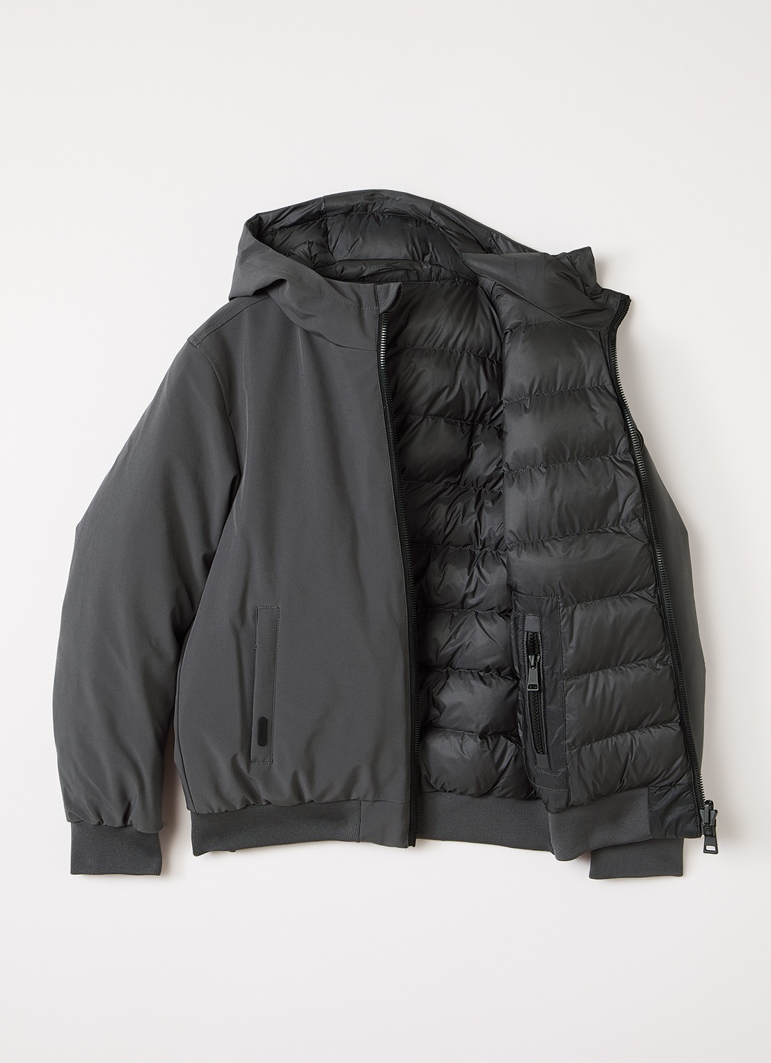 Airforce Reversible puffer jack  - voorkant 3 donkergrijs