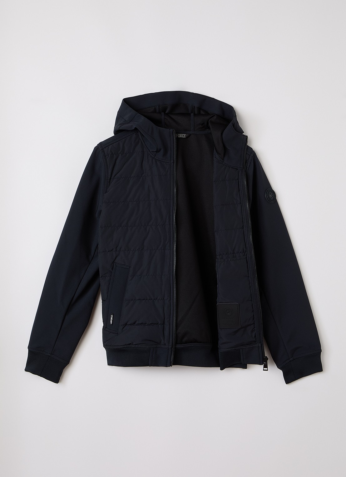 Airforce River softshell jack met donsvulling - voorkant 2 donkerblauw