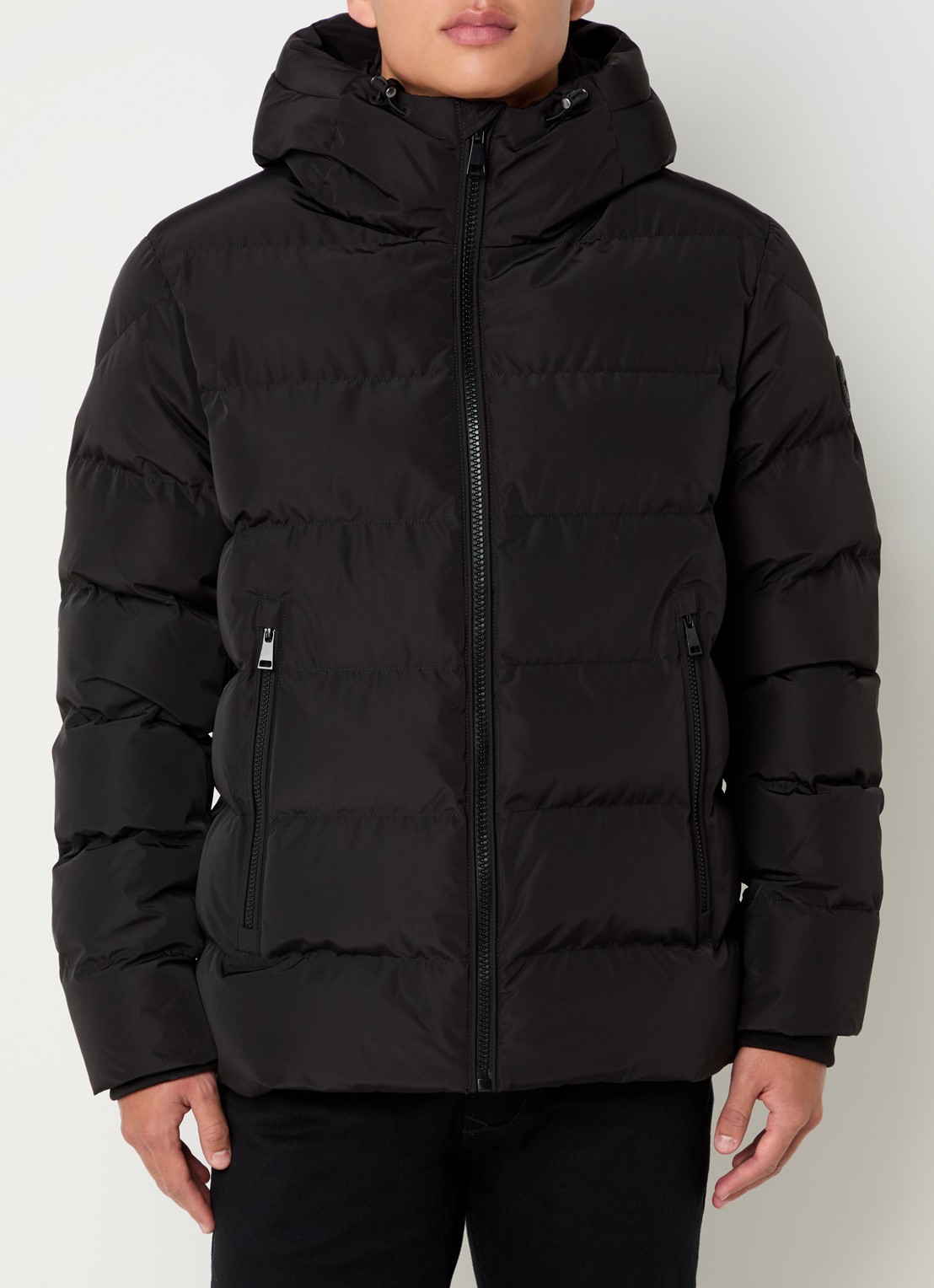 Airforce Robin puffer jack met capuchon - detail zwart