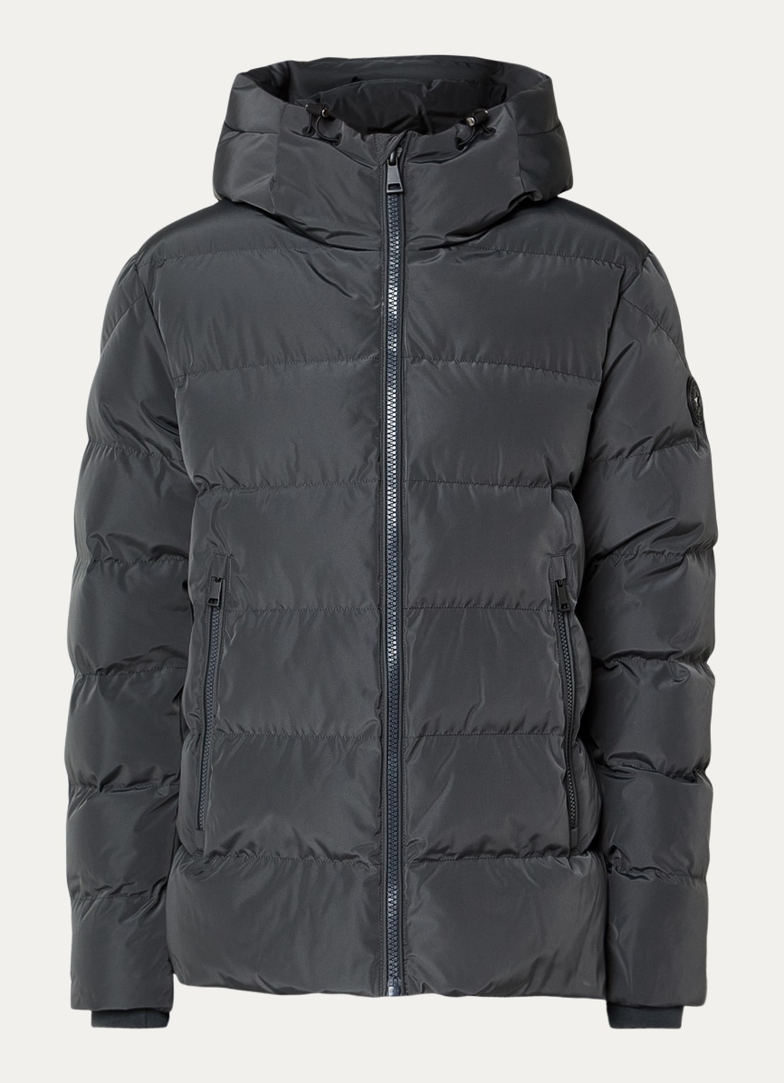 Airforce Robin puffer jack met capuchon - voorkant 2 donkergrijs