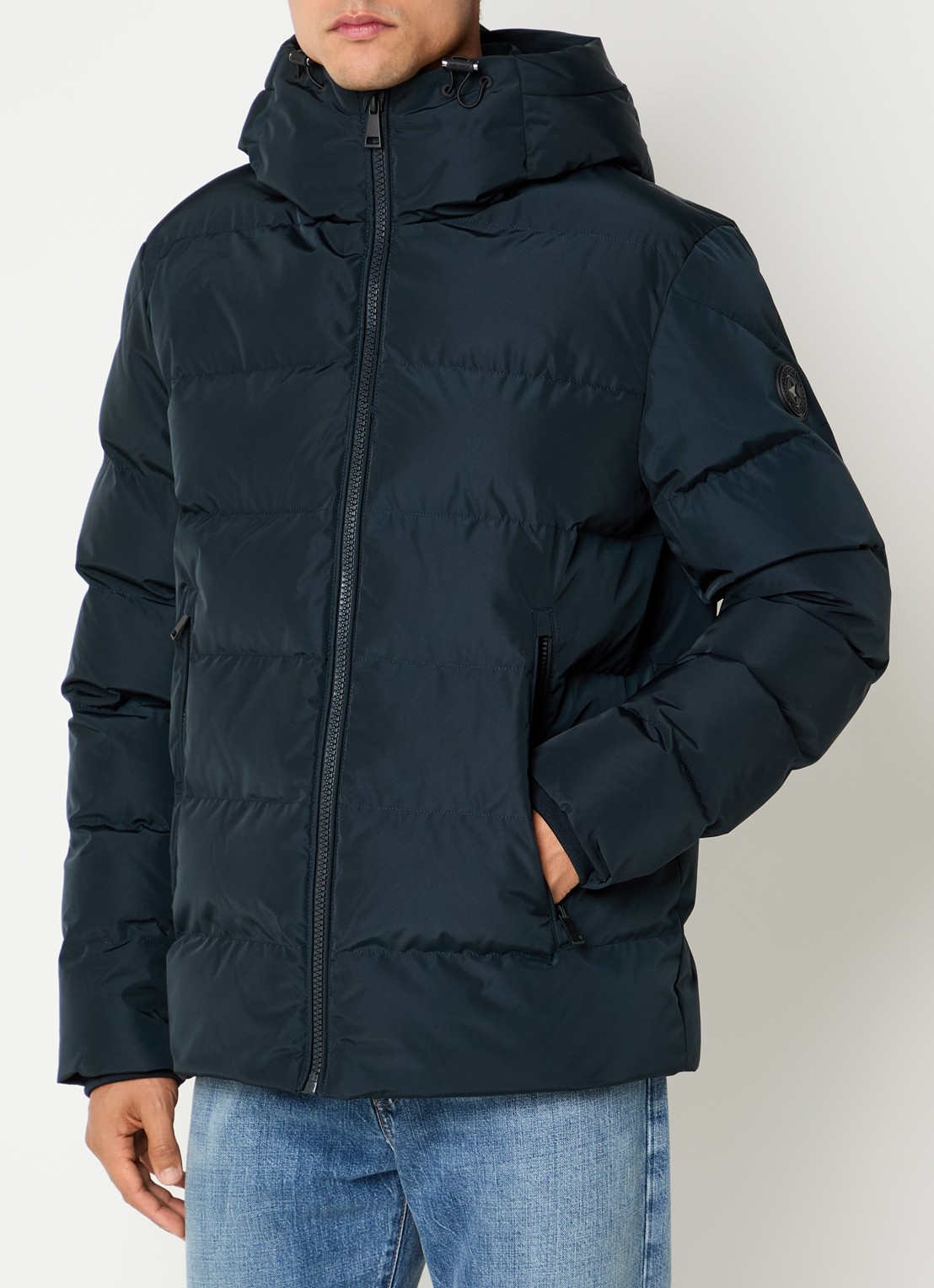 Airforce Robin puffer jack met capuchon - detail 3 donkerblauw