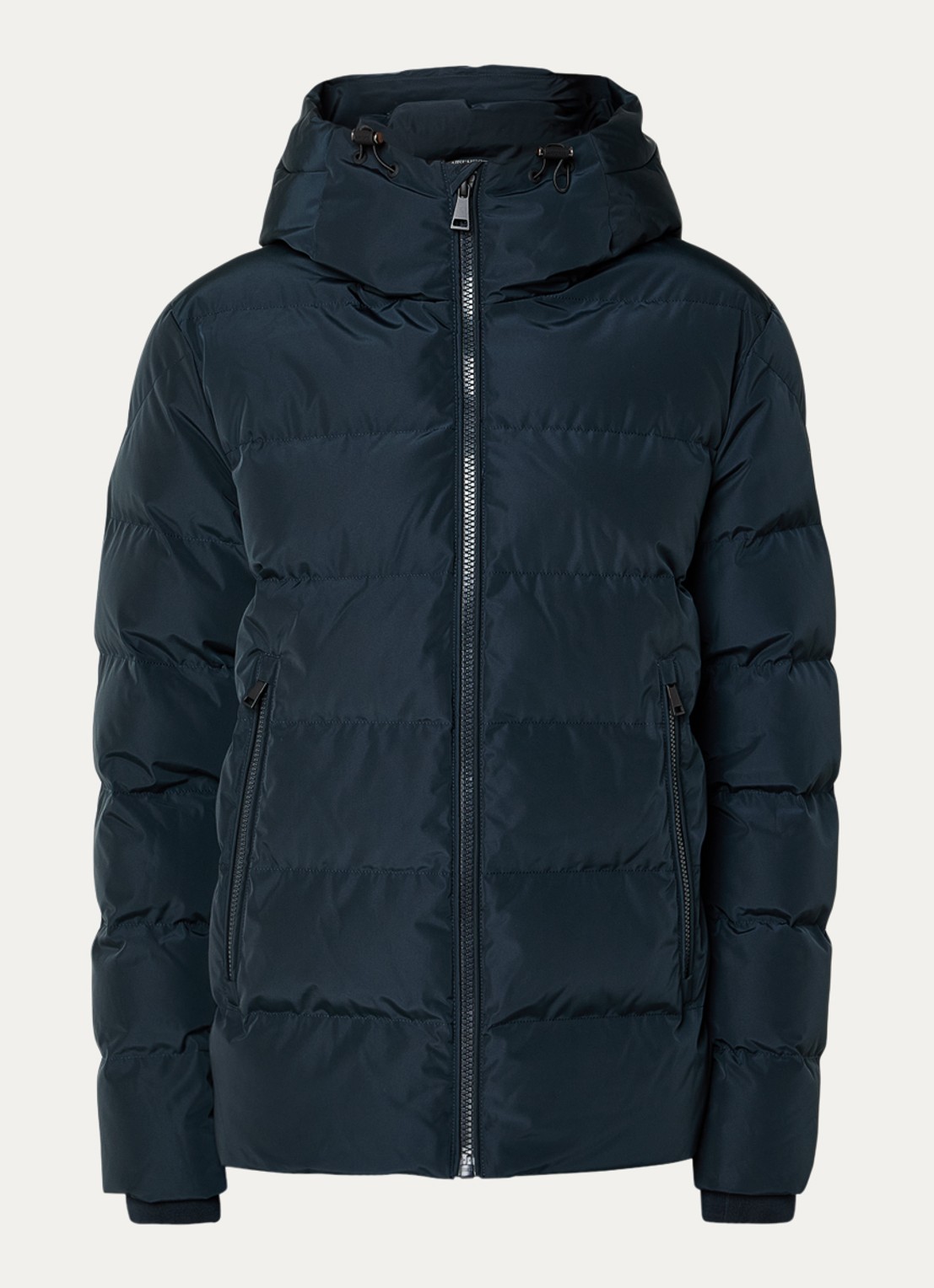 Airforce Robin puffer jack met capuchon - voorkant donkerblauw