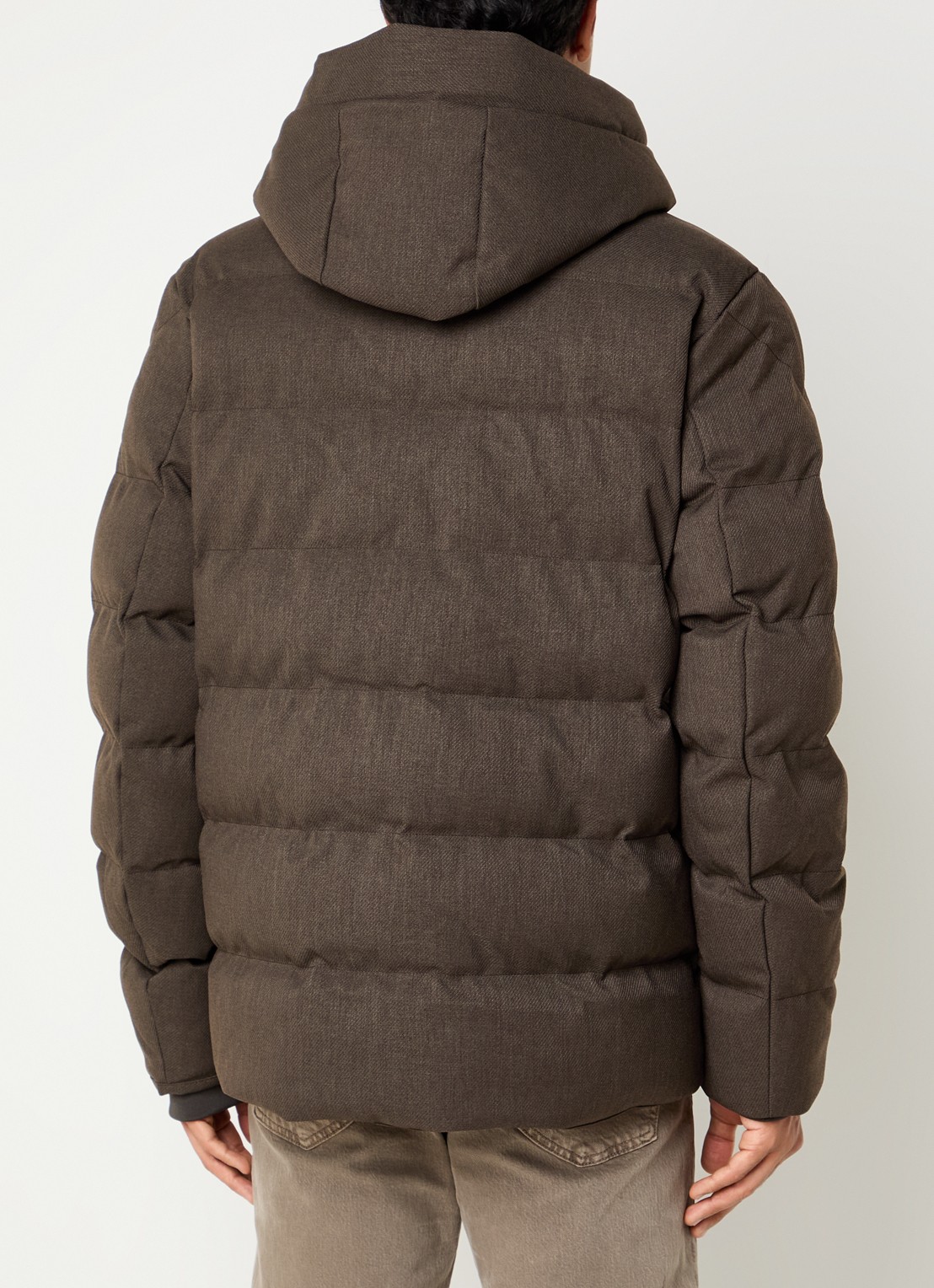 Airforce Robin puffer jack met capuchon - achterkant donkerbruin