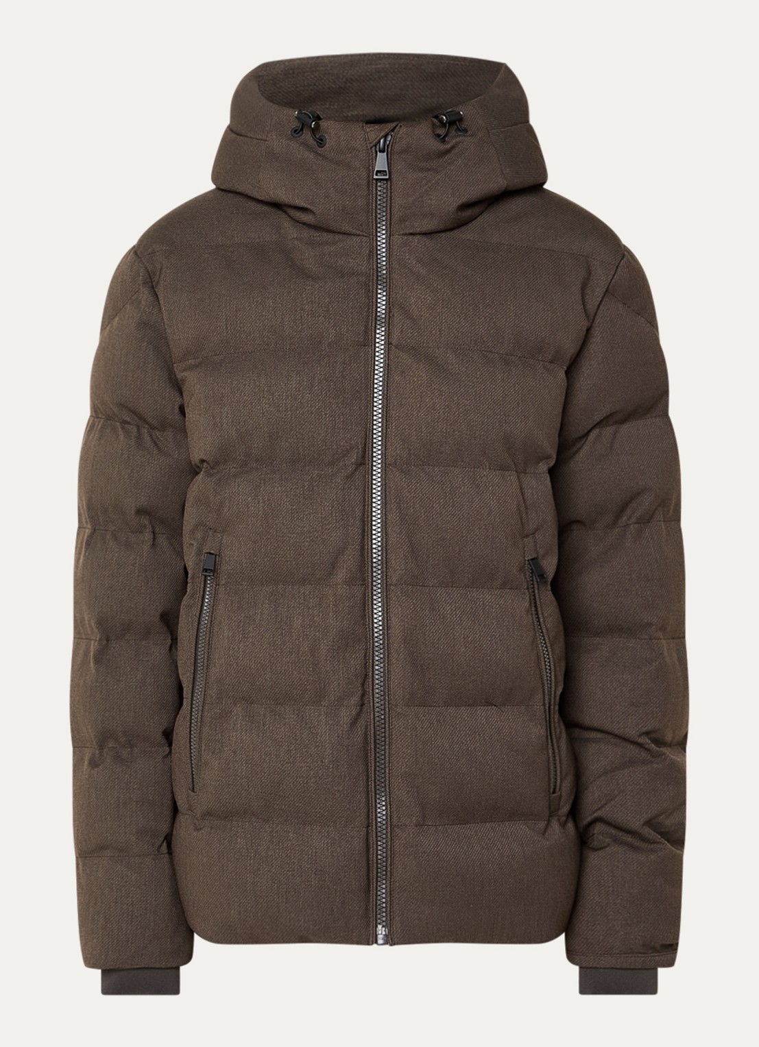 Airforce Robin puffer jack met capuchon - voorkant 2 donkerbruin