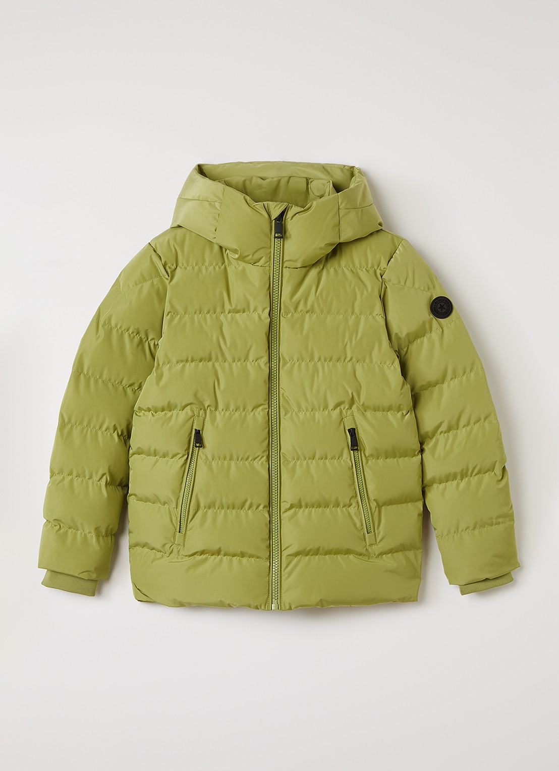 Airforce Robin puffer jack met capuchon - voorkant mosgroen