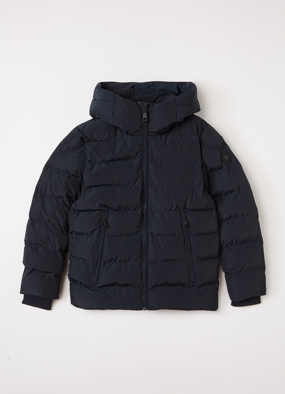 Airforce Robin puffer jack met capuchon - voorkant 2 donkerblauw
