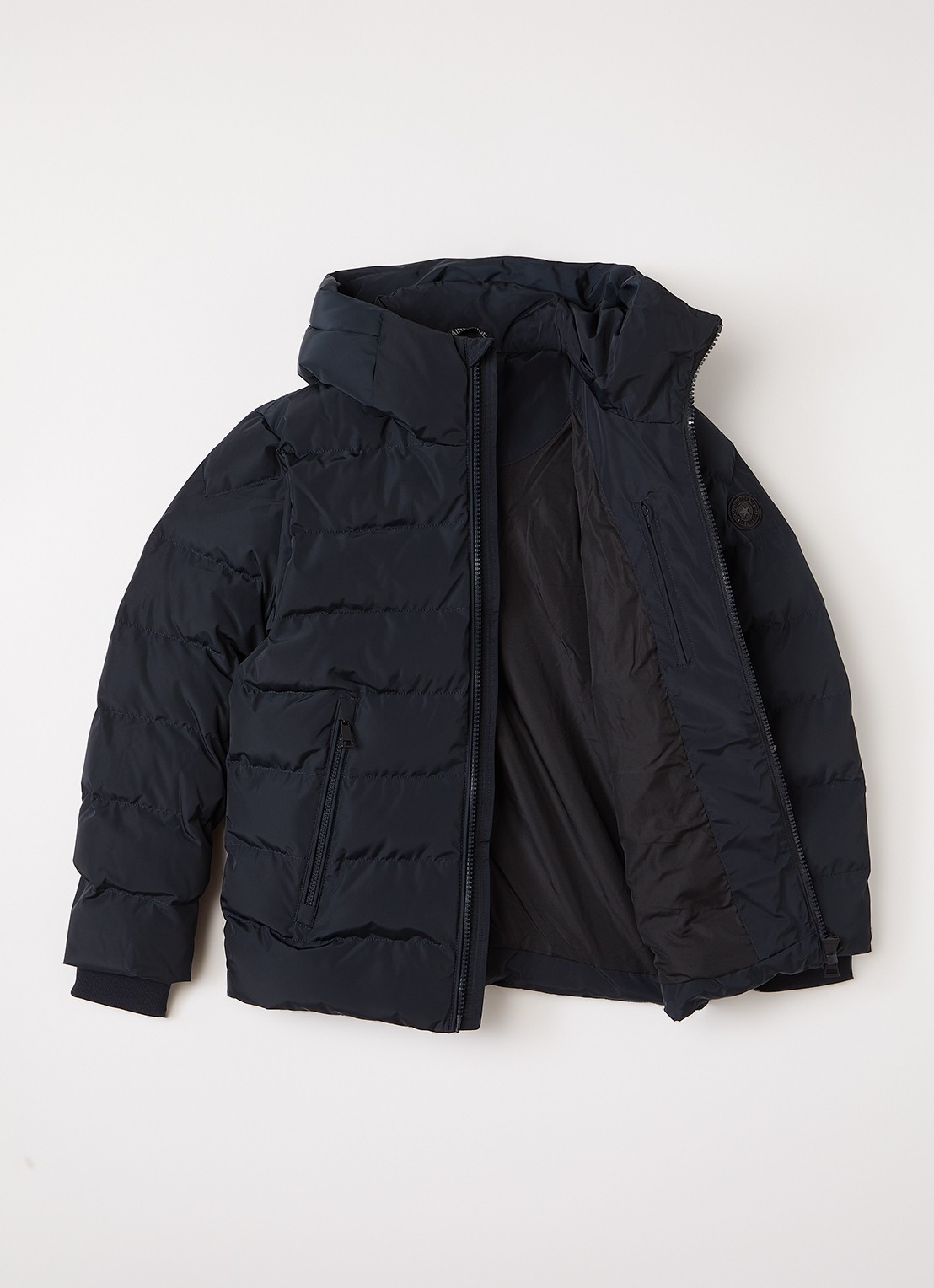 Airforce Robin puffer jack met capuchon - voorkant 3 donkerblauw