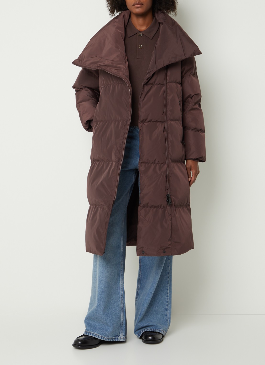 Airforce Ruby parka met steekzakken - voorkant 3 chocoladebruin