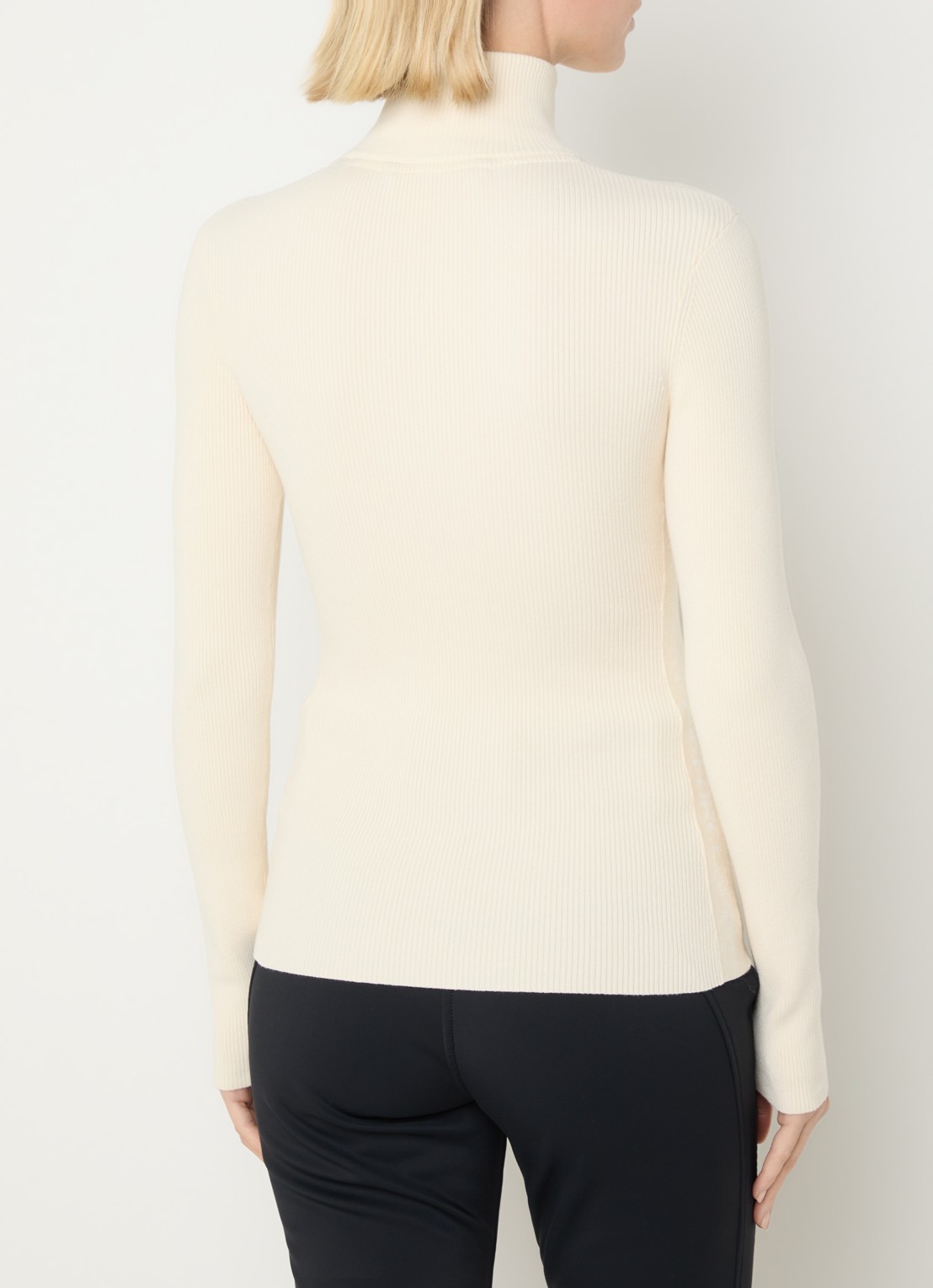 Airforce Ruby ribgebreide skipully met halve rits - achterkant blauw