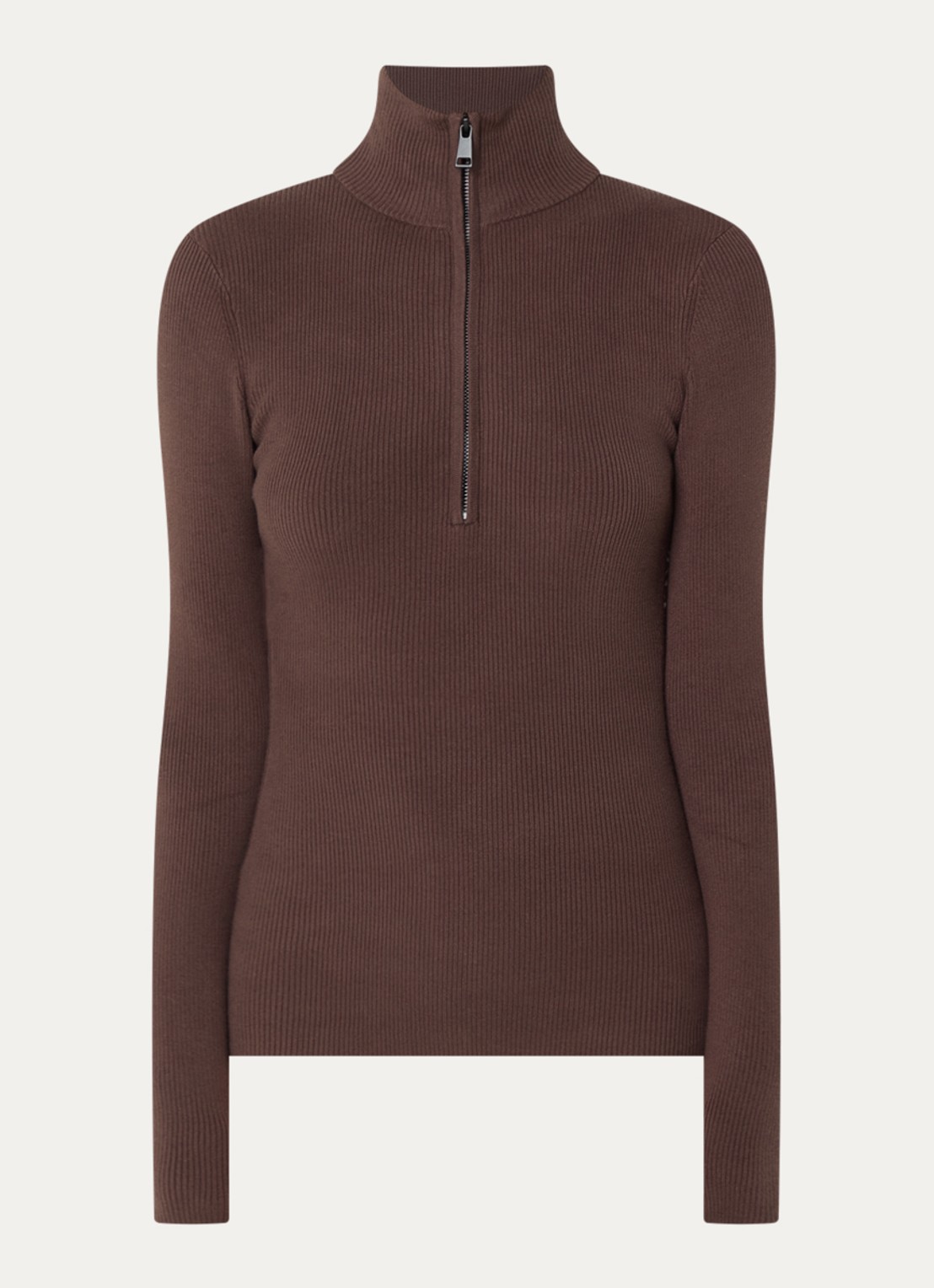 Airforce Ruby ribgebreide skipully met halve rits - voorkant 2 paars
