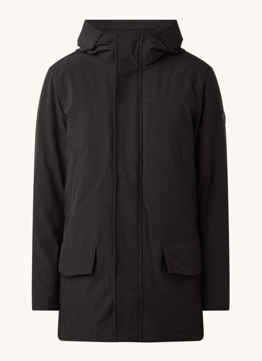 Airforce Snow gewatteerde parka met capuchon - voorkant zwart