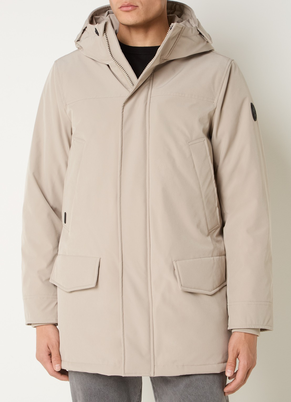 Airforce Snow gewatteerde parka met capuchon - detail beige
