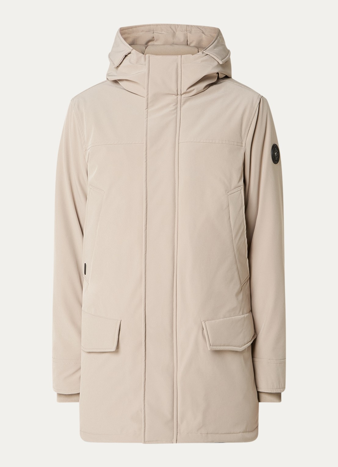 Airforce Snow gewatteerde parka met capuchon - voorkant 3 beige
