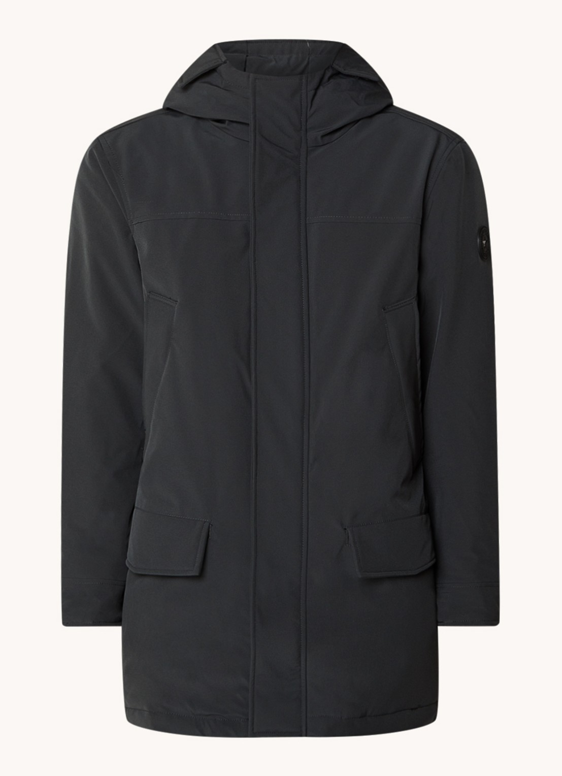 Airforce Snow gewatteerde parka met capuchon - voorkant donkergrijs