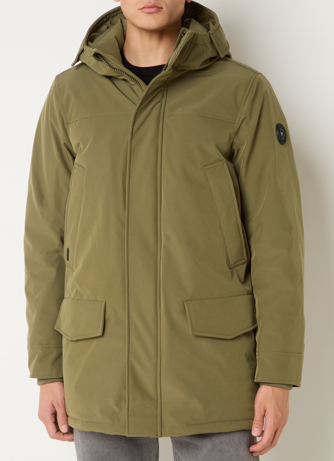 Airforce Snow gewatteerde parka met capuchon - detail 3 mosgroen
