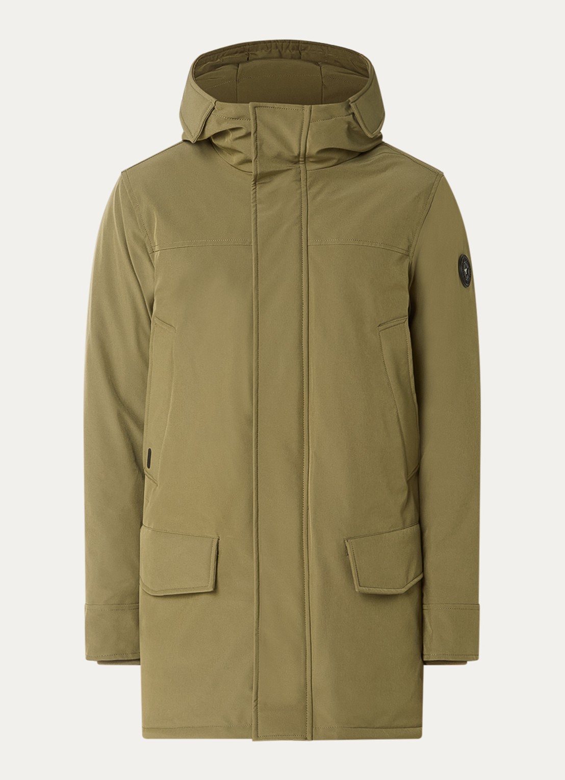 Airforce Snow gewatteerde parka met capuchon - voorkant mosgroen
