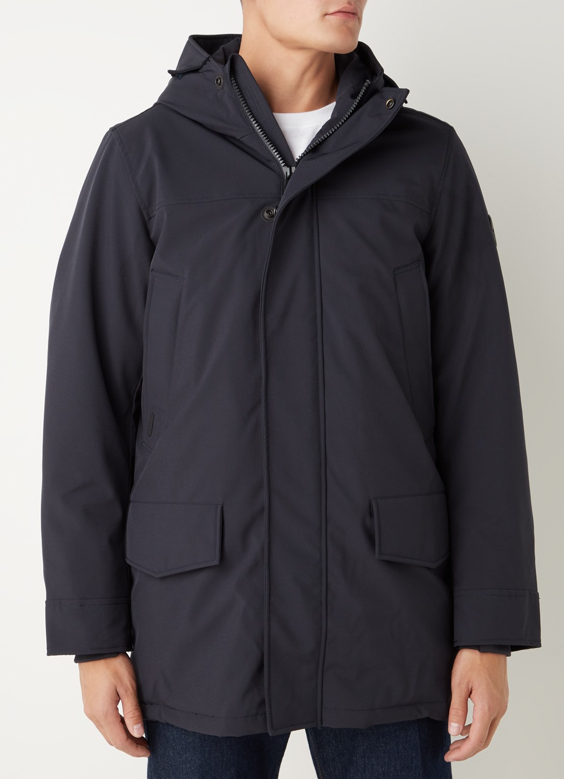 Airforce Snow gewatteerde parka met capuchon - detail donkerblauw