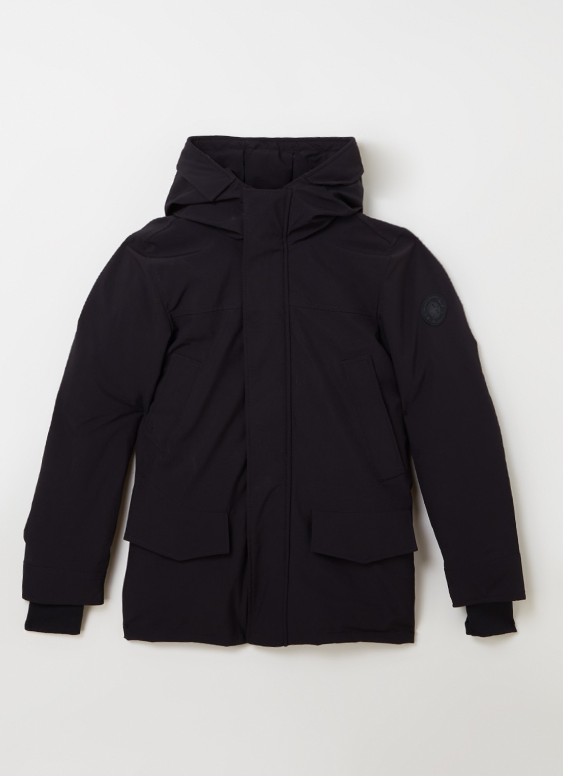 Airforce Snow gewatteerde parka met capuchon  - voorkant 2 zwart