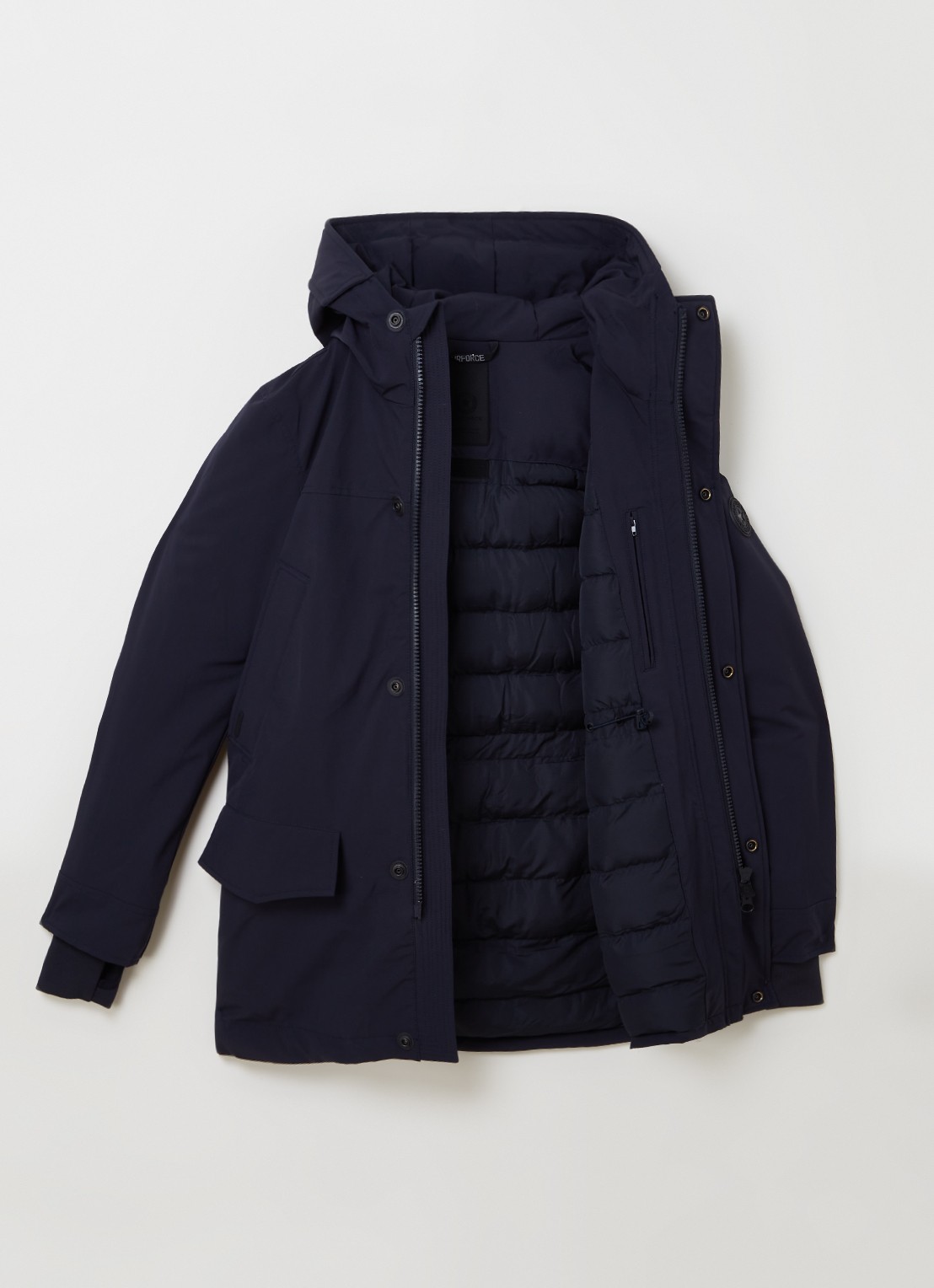 Airforce Snow gewatteerde parka met capuchon  - voorkant 2 donkerblauw
